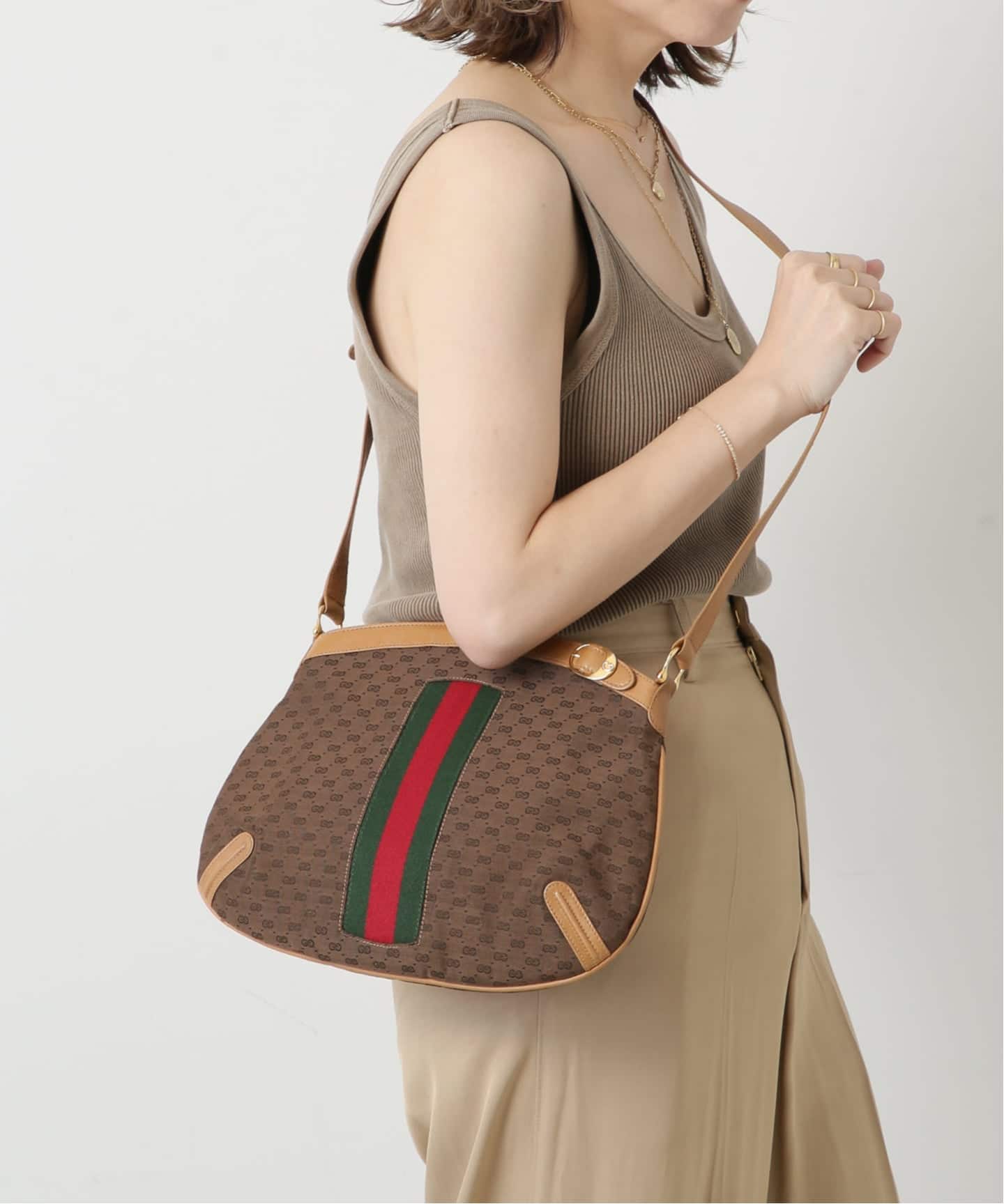 【ヴィンテージ】GUCCI オールド グッチ ●マイクロGG ショルダーバッグ VINTAGE GUCCI/グッチ】ショルダーバッグ micro gg web（ショルダー