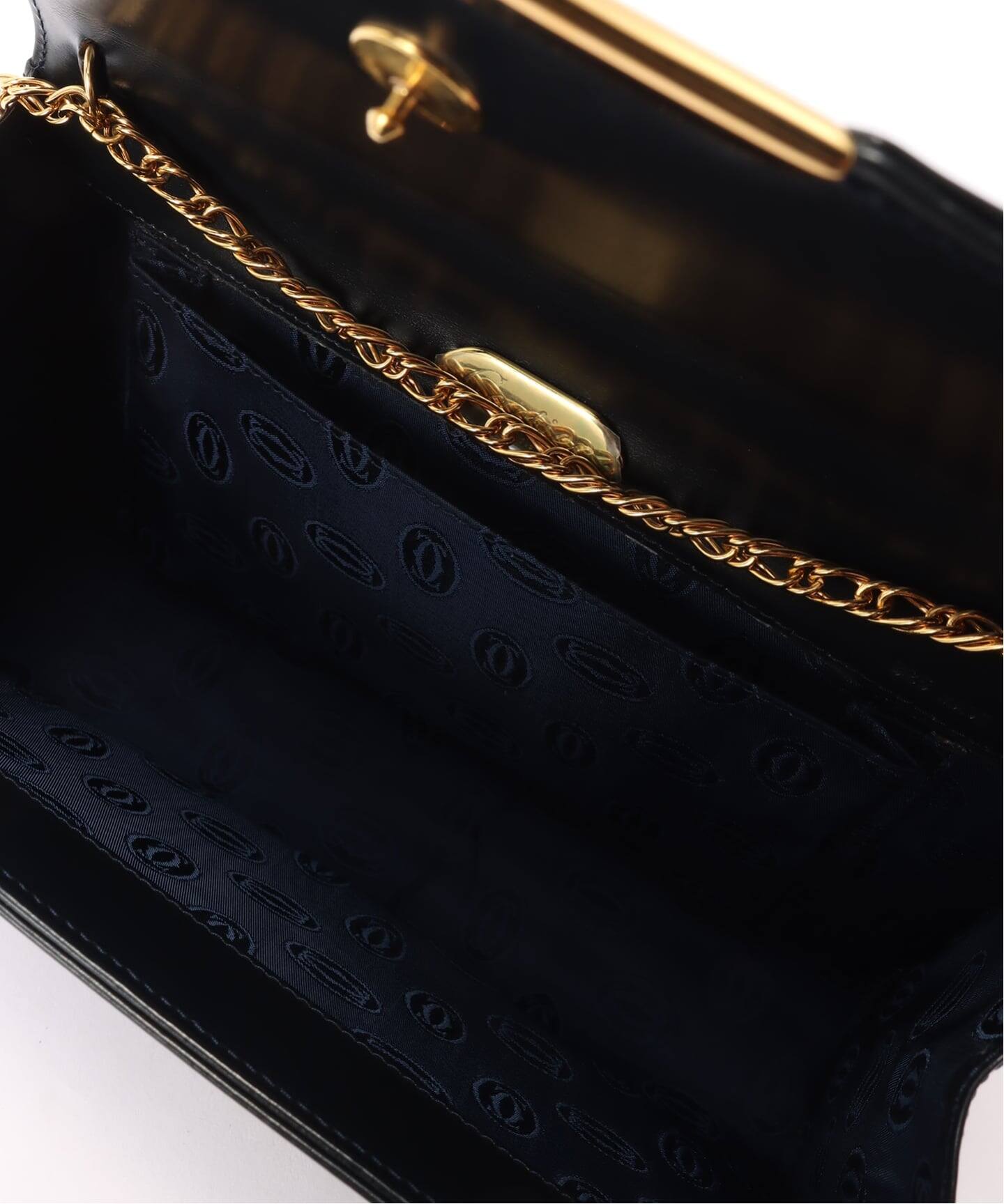 VINTAGE CARTIER/カルティエ】Sapphire line チェーンショルダーバッグ