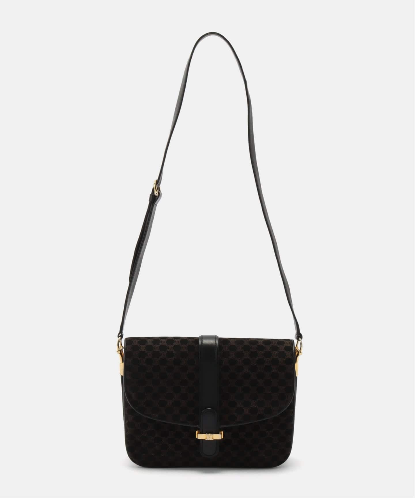 【希少】CELINE セリーヌ Cマカダム スエード ワンショルダーバッグ 黒 CELINE/セリーヌ】 macadamショルダーバッグ suede（ショルダーバッグ