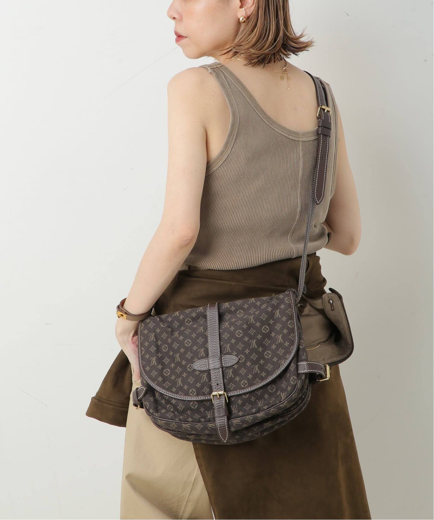VINTAGE LOUIS VUITTON/ルイ ヴィトン】Saumur pm monogram mini lin