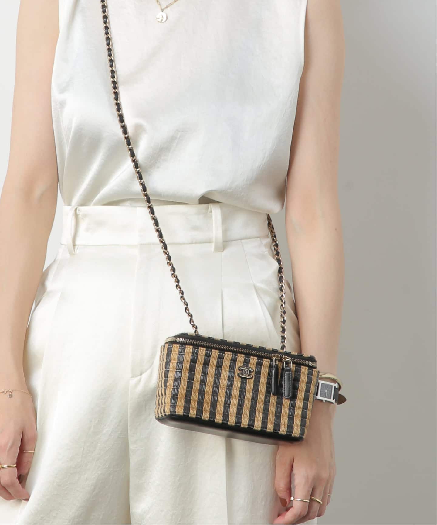CHANEL/シャネル】バニティショルダーバッグ raffia（ショルダーバッグ