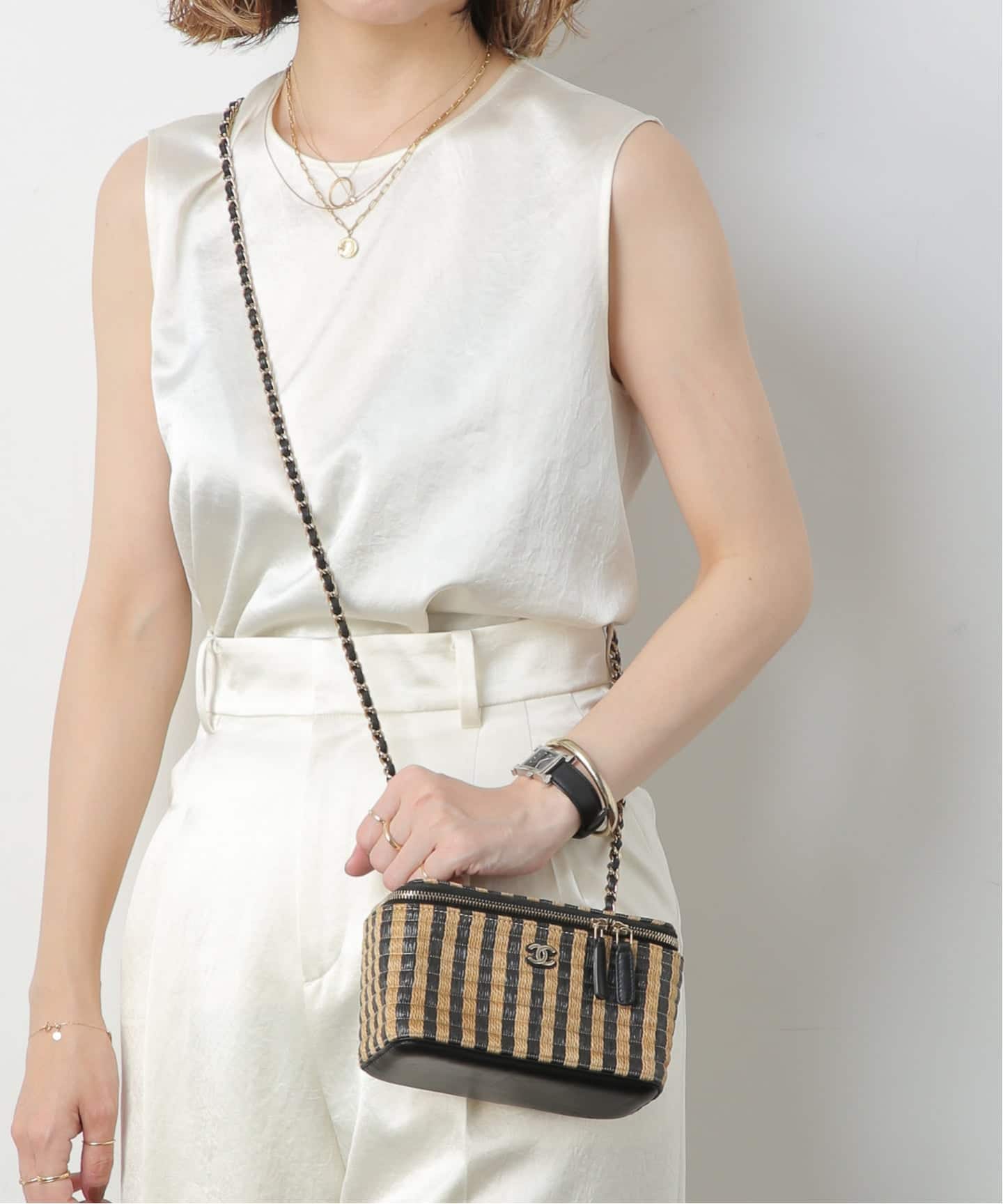 CHANEL/シャネル】バニティショルダーバッグ raffia（ショルダーバッグ
