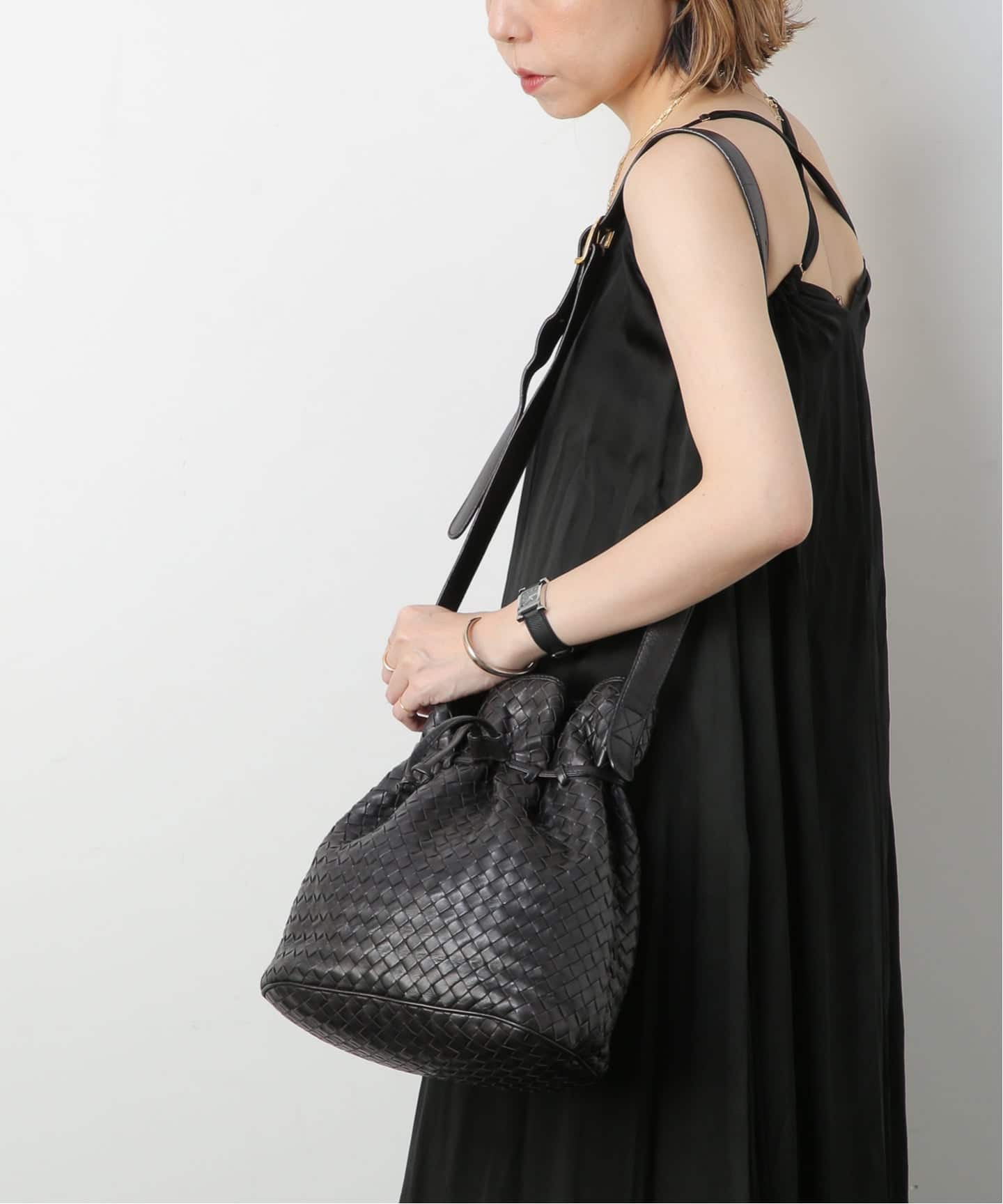 BOTTEGA VENETA ボッテガ　日本限定　パース　ブラック　黒 VINTAGE BOTTEGA VENETA/ボッテガ ヴェネタ】パースショルダーバッグ
