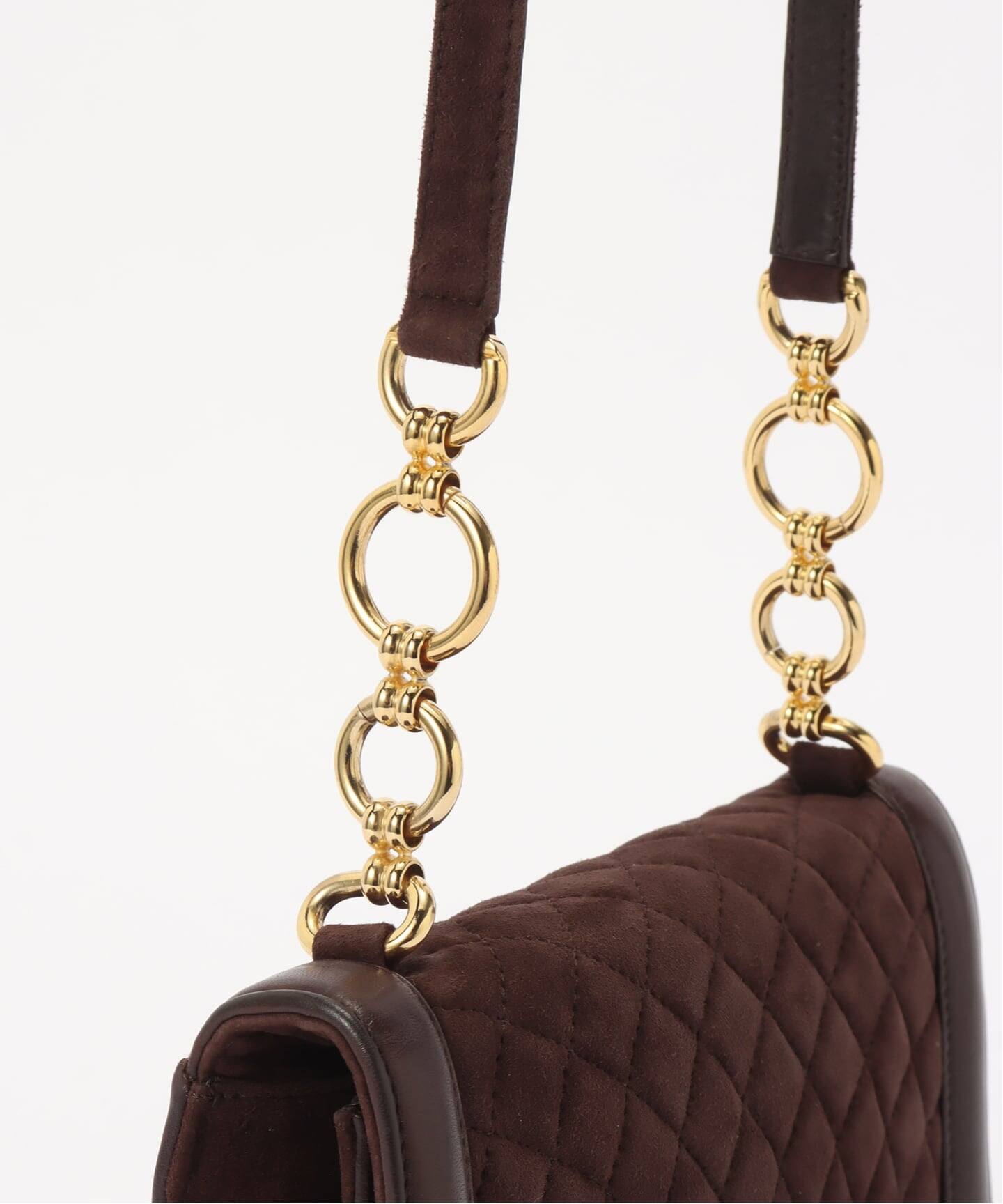 BALLY ショルダーバッグ ボルドー チェーン VINTAGE BALLY/バリー】チェーンショルダーバッグ suede（ショルダー