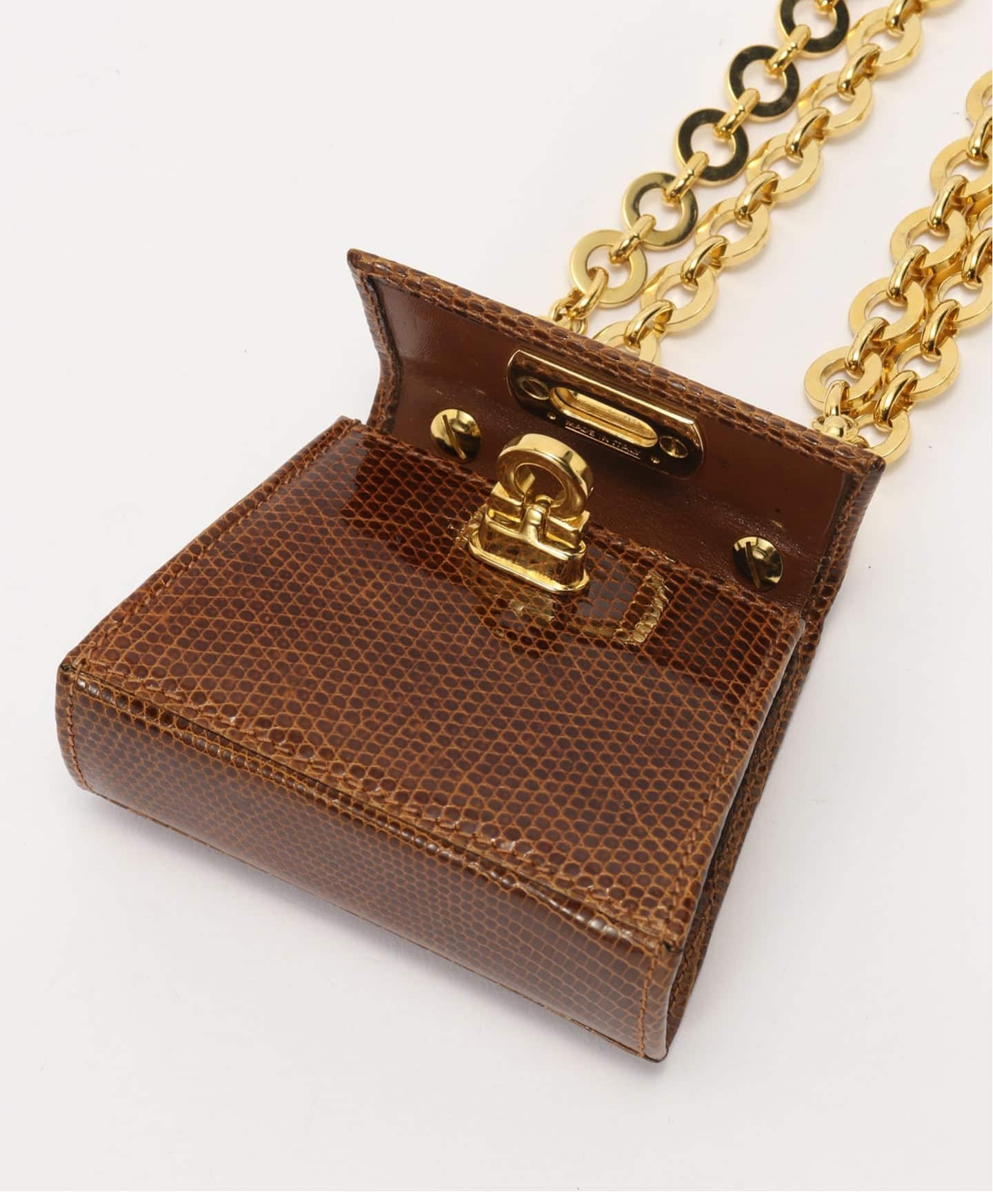 VINTAGE FERRAGAMO/フェラガモ】Gancini ミニ チェーンショルダー