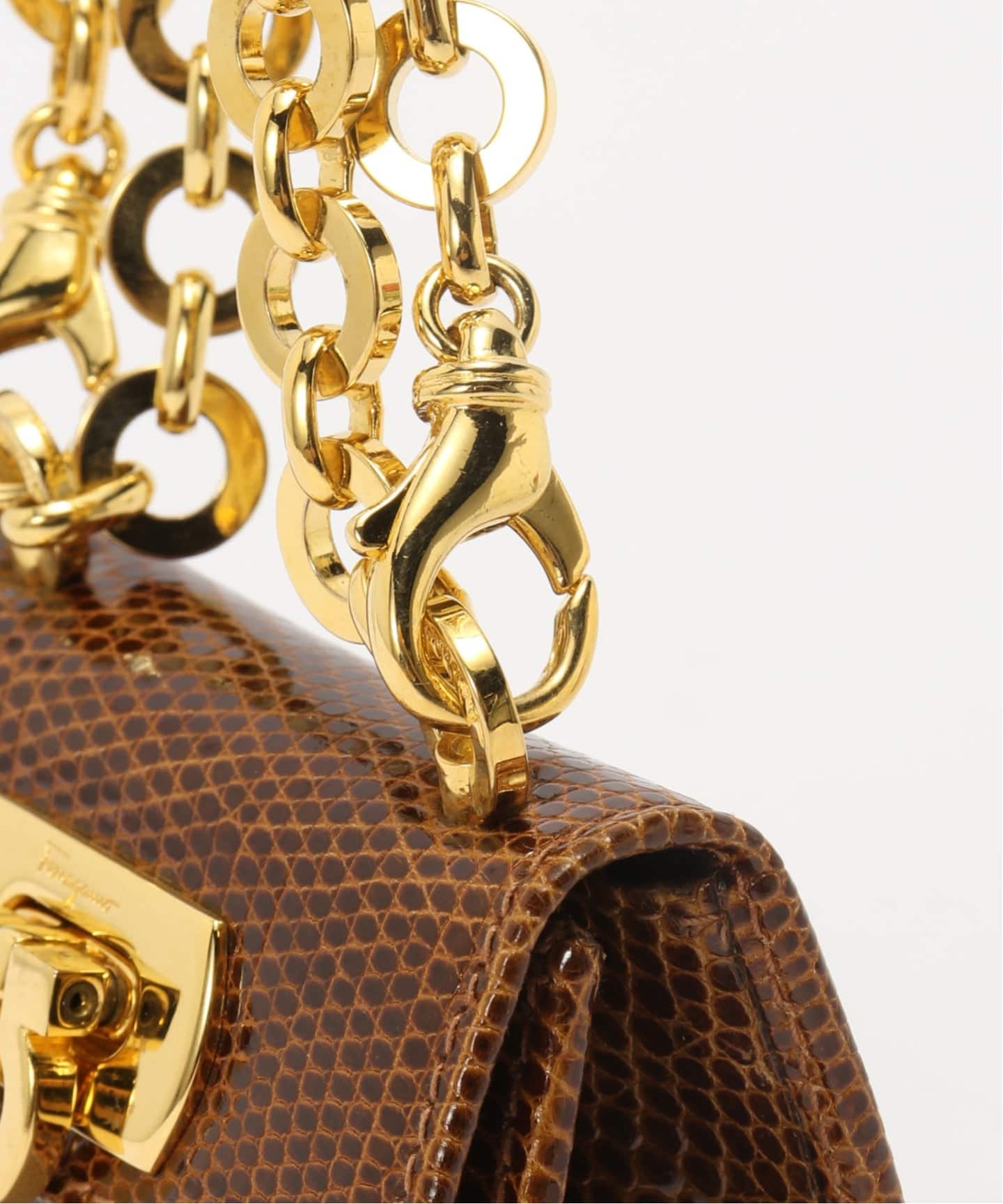 VINTAGE FERRAGAMO/フェラガモ】Gancini ミニ チェーンショルダー
