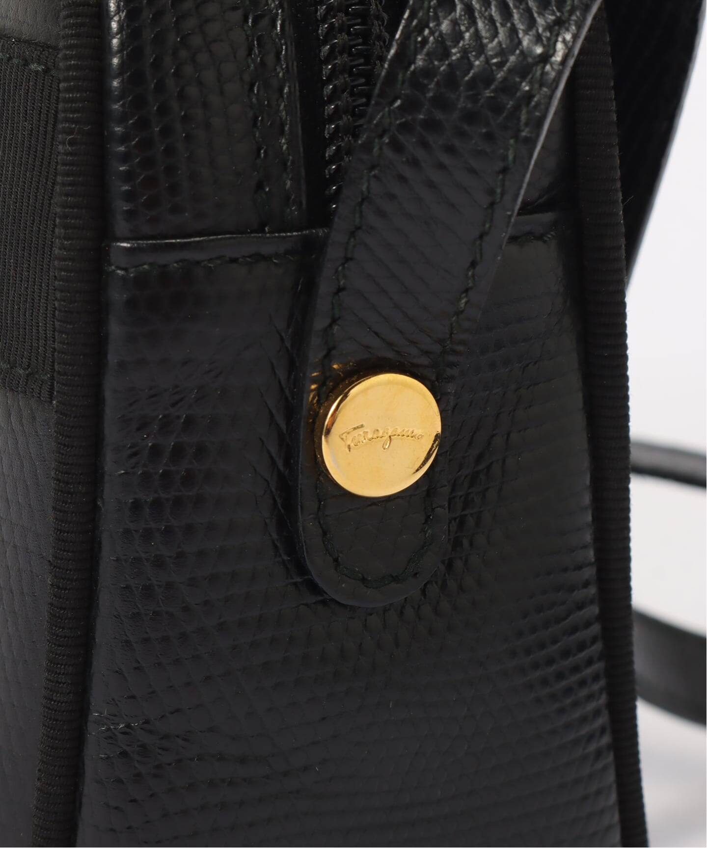 VINTAGE FERRAGAMO/フェラガモ】ショルダーバッグ vara lizard