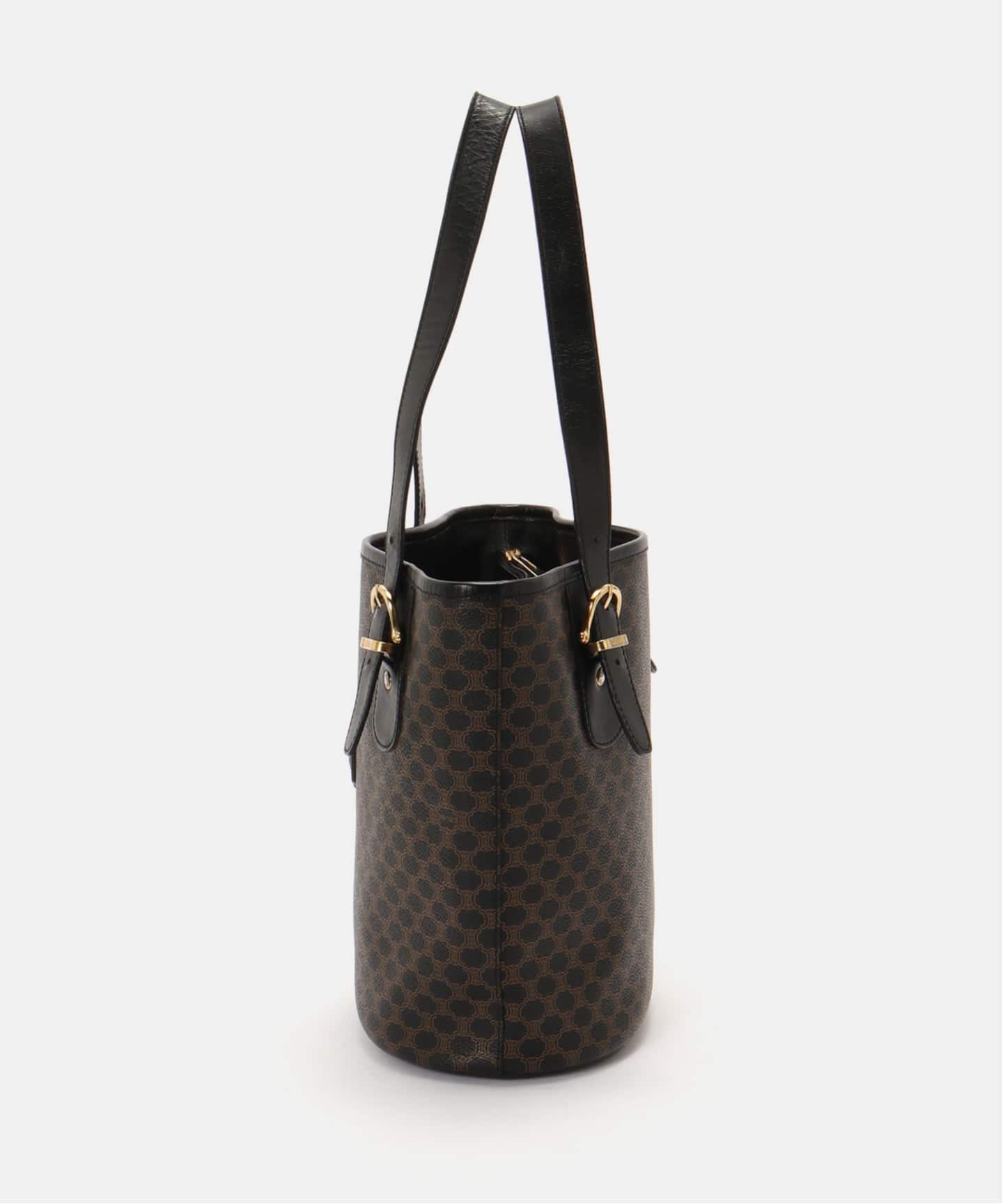 ミ*ル様 セリーヌ Mono Macadam ハンドバッグ 27cm 黒 タン VINTAGE CELINE/セリーヌ】ショルダーバッグ macadam（ショルダー