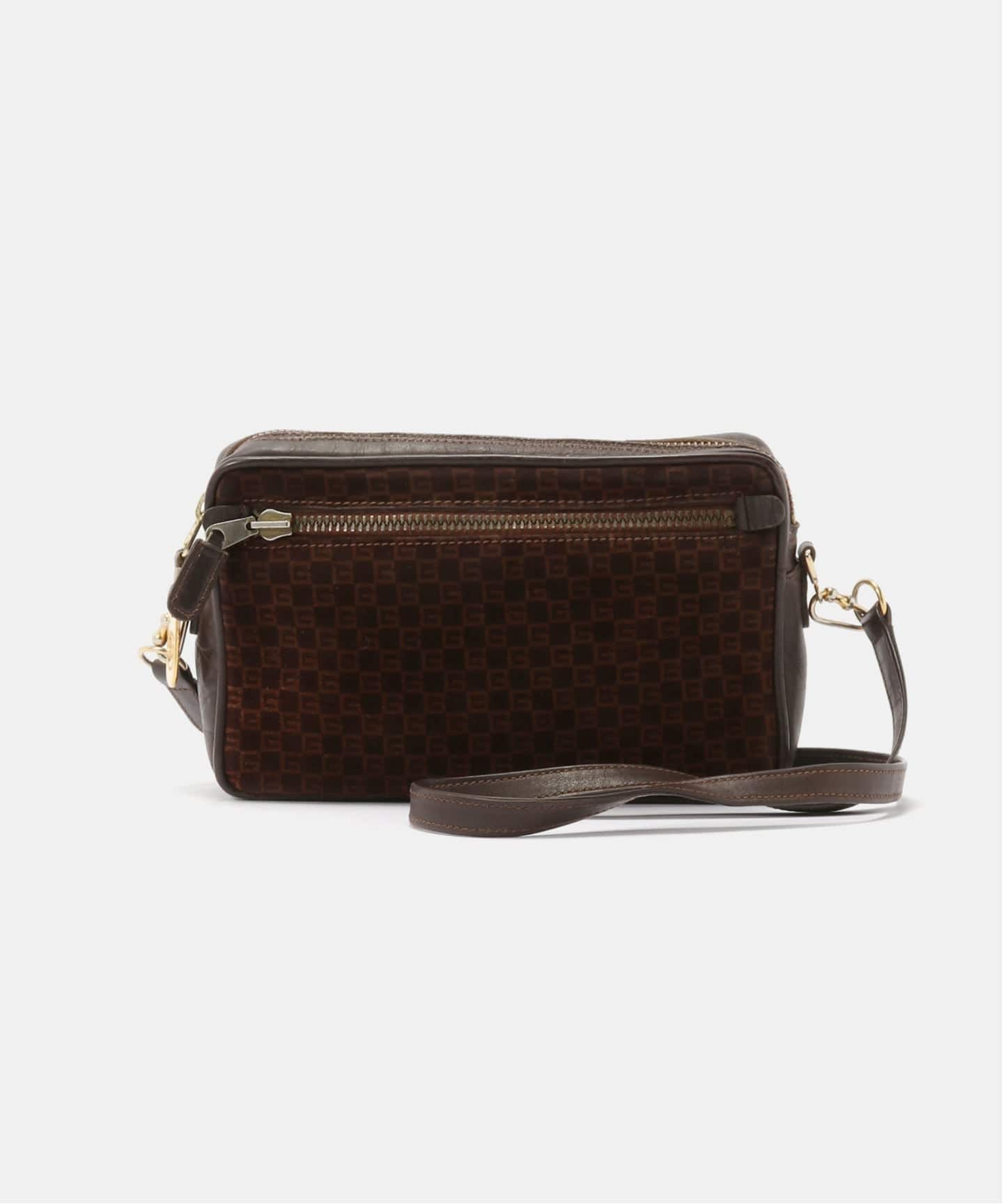 90s gucci グッチ ショルダーバッグ GG ダークブラウン ビンテージ VINTAGE GUCCI/グッチ】ショルダーバッグ square g suede（ショルダー