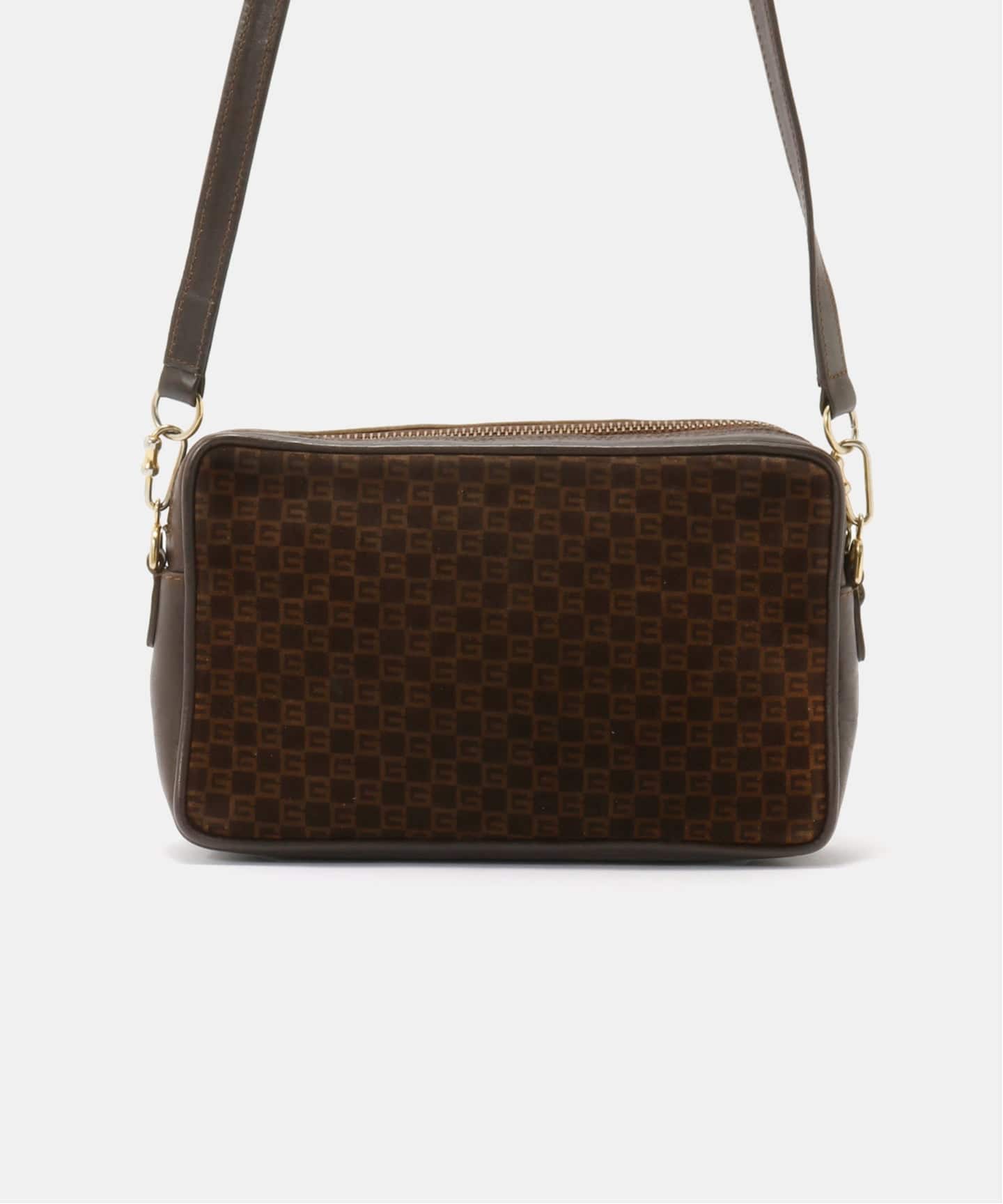 VINTAGE GUCCI/グッチ】ショルダーバッグ square g suede（ショルダー