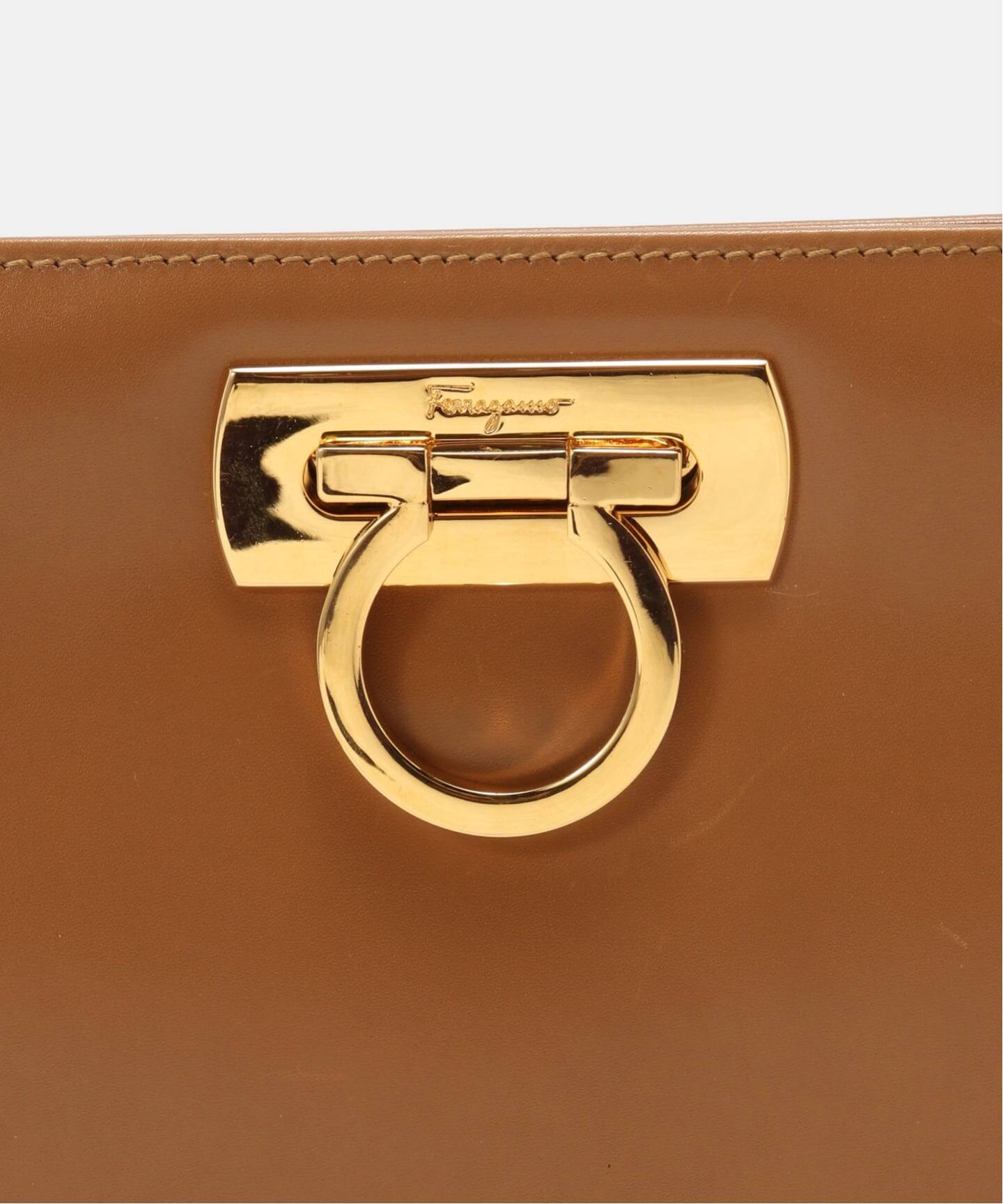 VINTAGE FERRAGAMO/フェラガモ】Gancini チェーンショルダーバッグ 