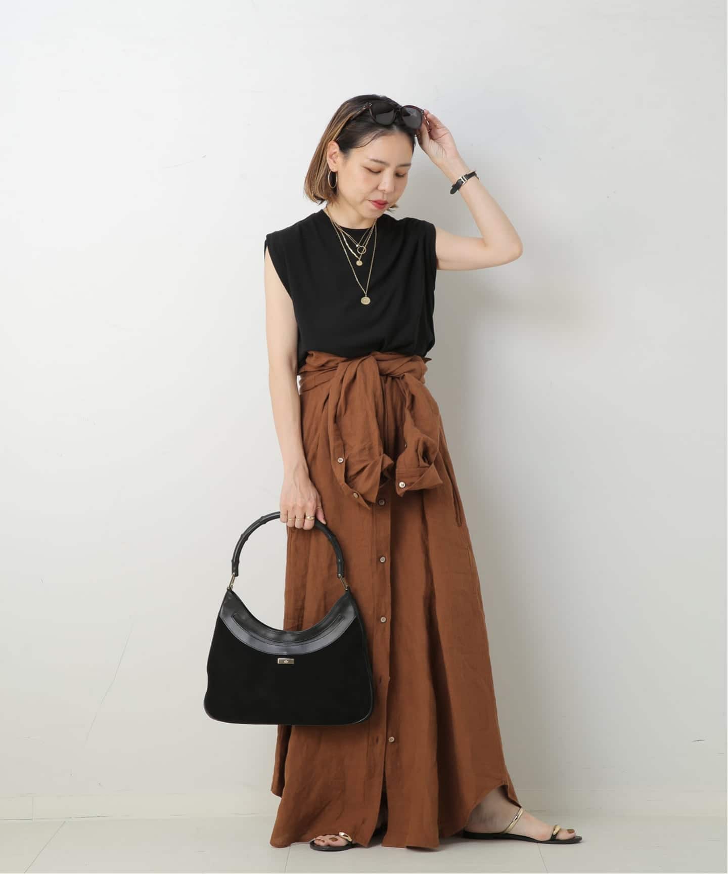 VINTAGE GUCCI/グッチ】Bamboo ショルダーバッグ suede（ショルダー