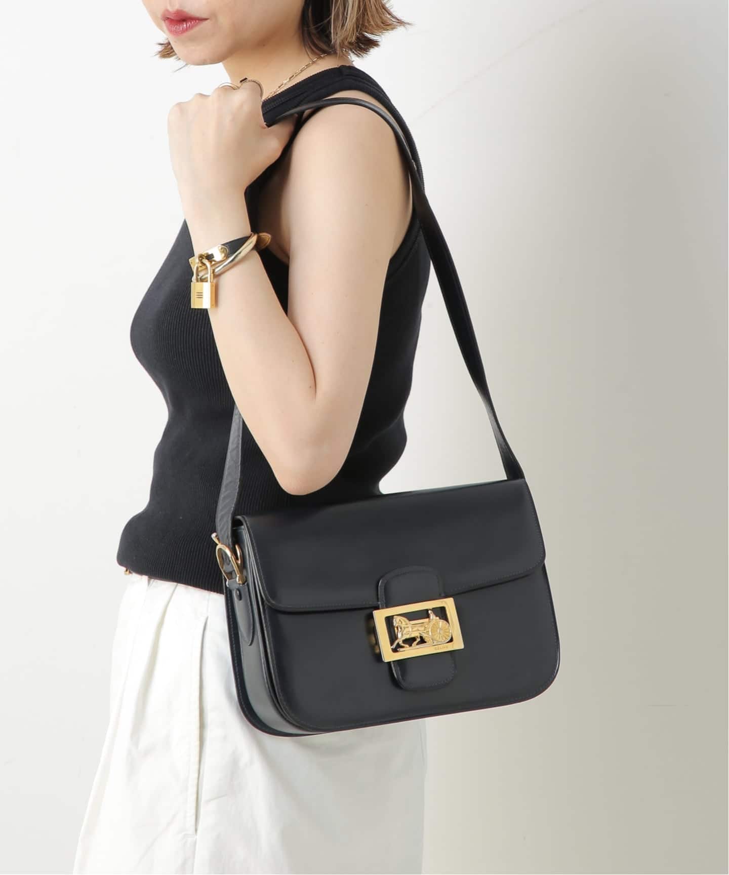 VINTAGE CELINE/セリーヌ】ショルダーバッグ horse carriage