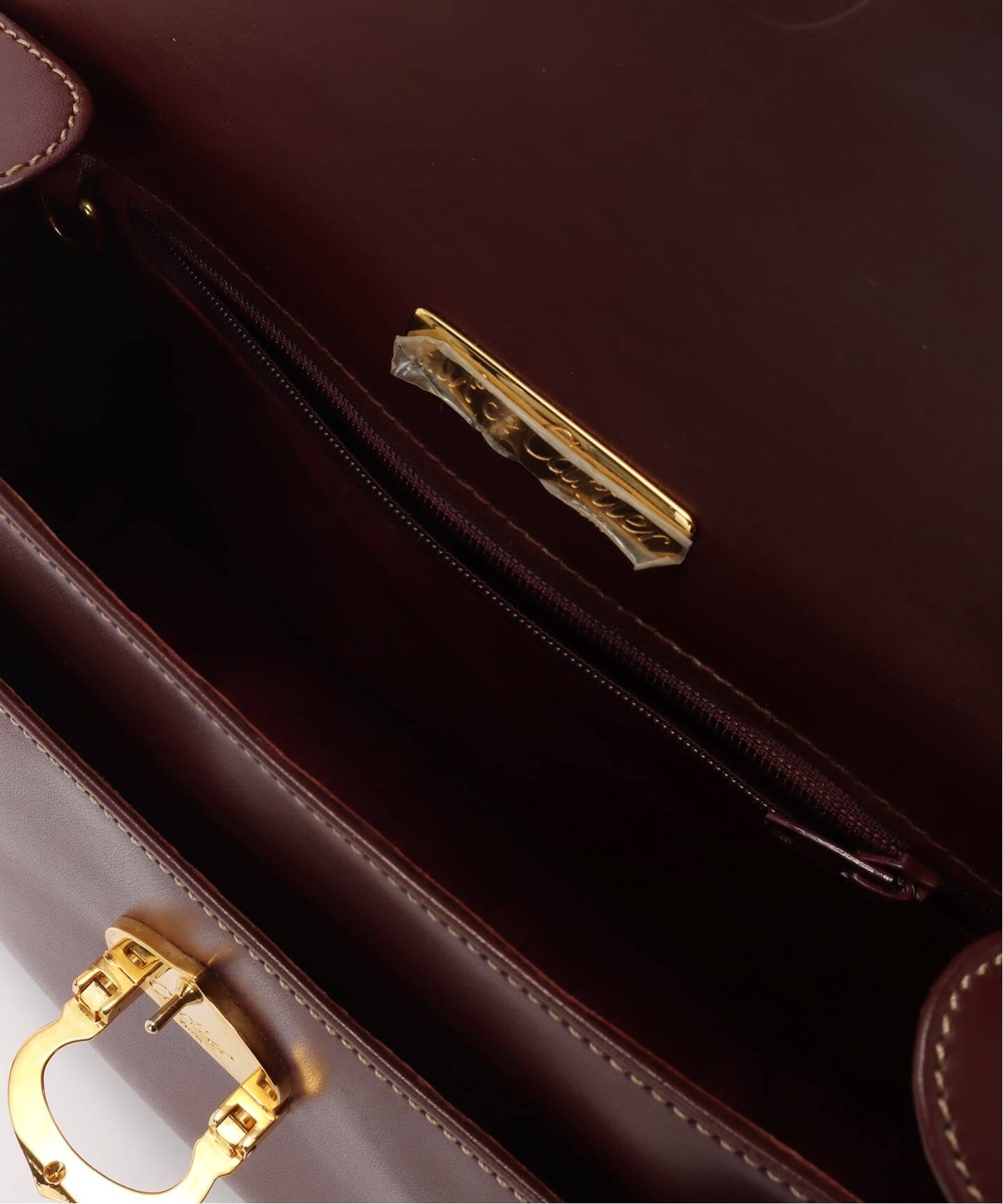 p*o様 Cartier ショルダーバッグ レザー ブラウン VINTAGE CARTIER/カルティエ】Must de cartier ショルダーバッグ