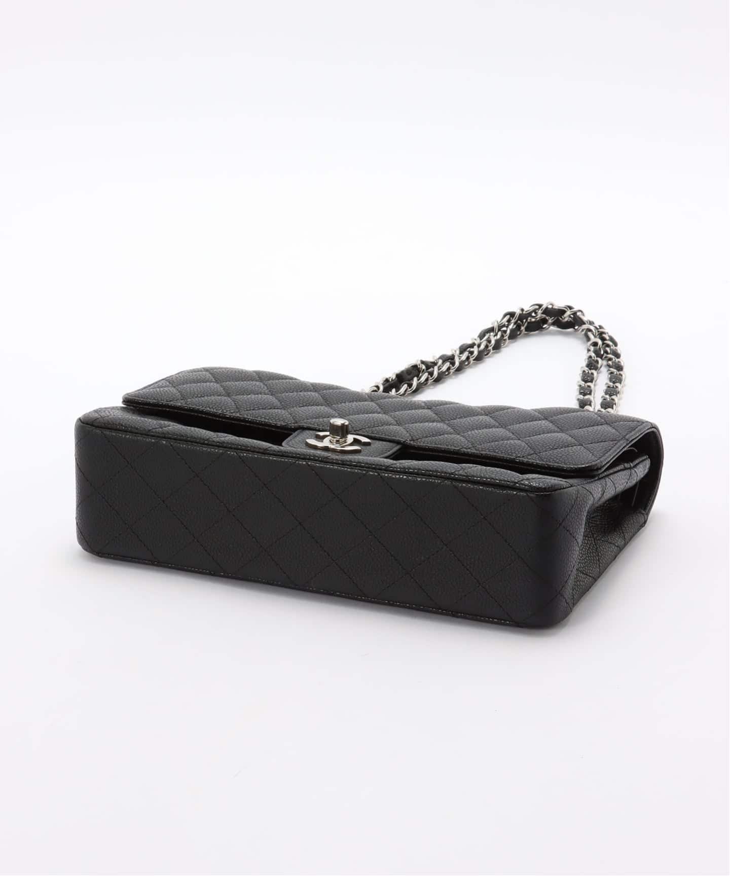 CHANEL ブラック ショルダーバッグ 保存袋付き CHANEL/シャネル】Matelasse ショルダーバッグ 25 caviar（ショルダー