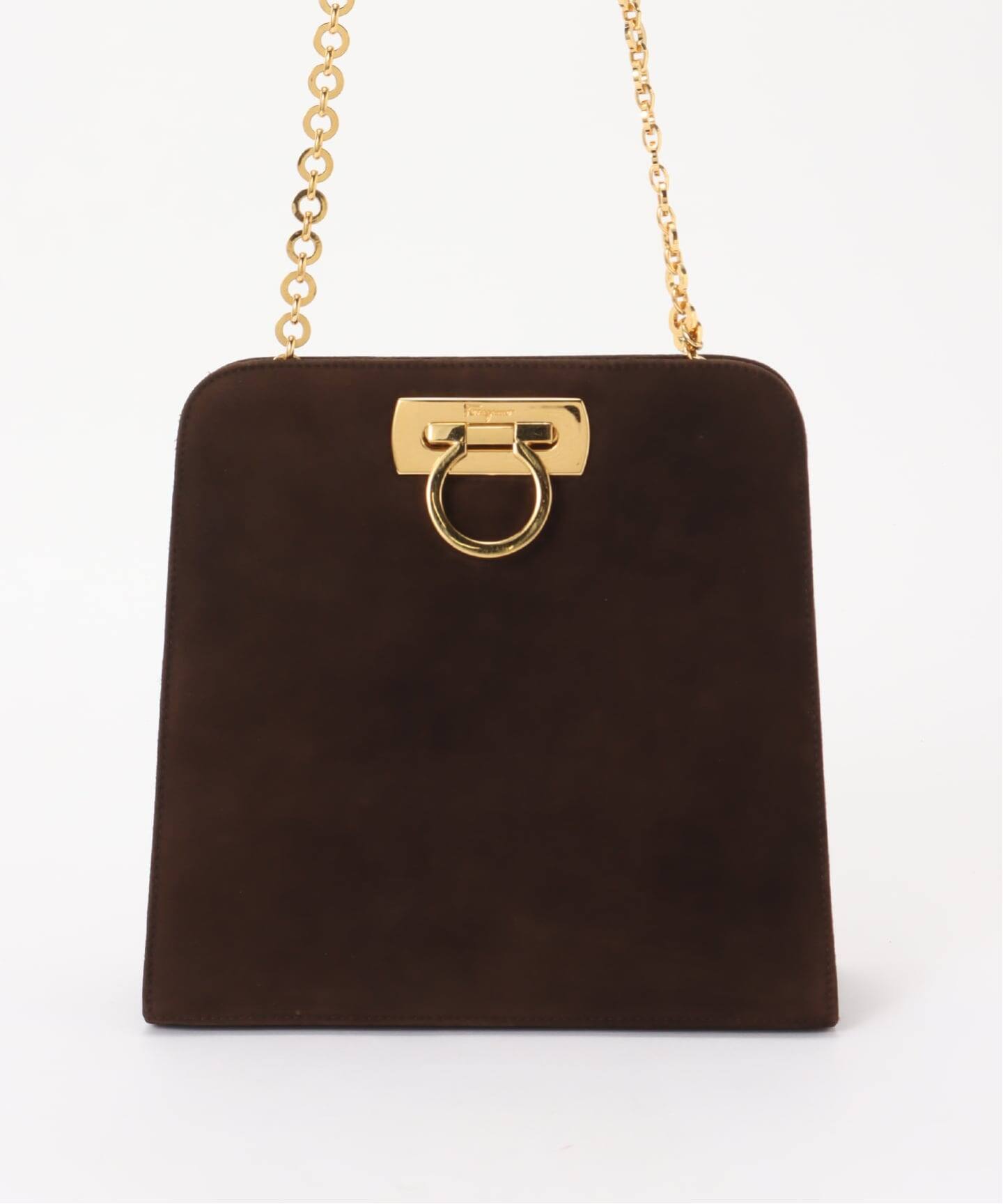 VINTAGE FERRAGAMO/フェラガモ】チェーンショルダーバッグ gancini 