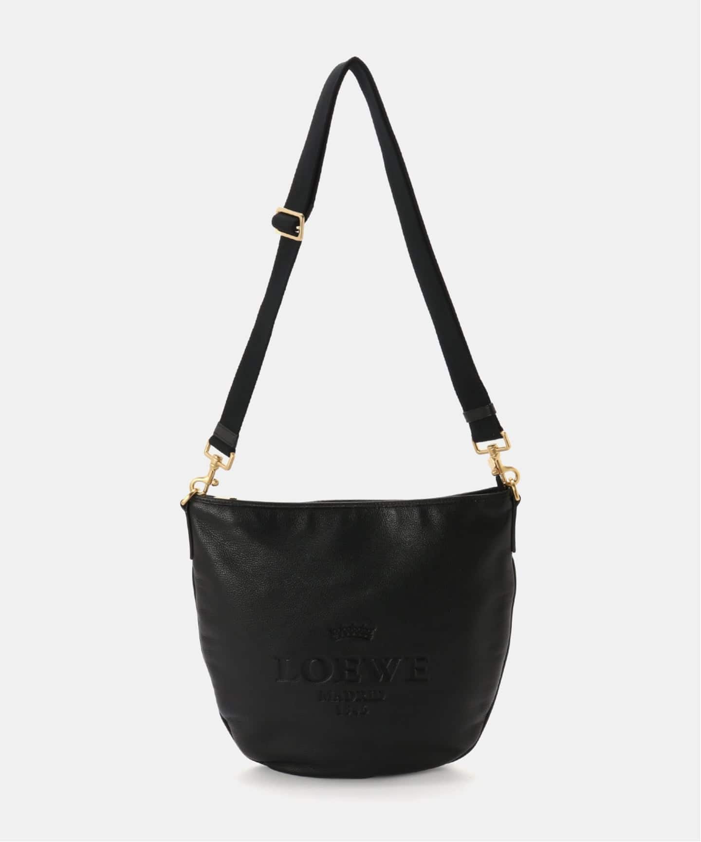 早い者勝ちです。 美品　LOEWE ブラック ショルダーバッグ VINTAGE LOEWE/ロエベ】Heritage shoulder（ショルダーバッグ