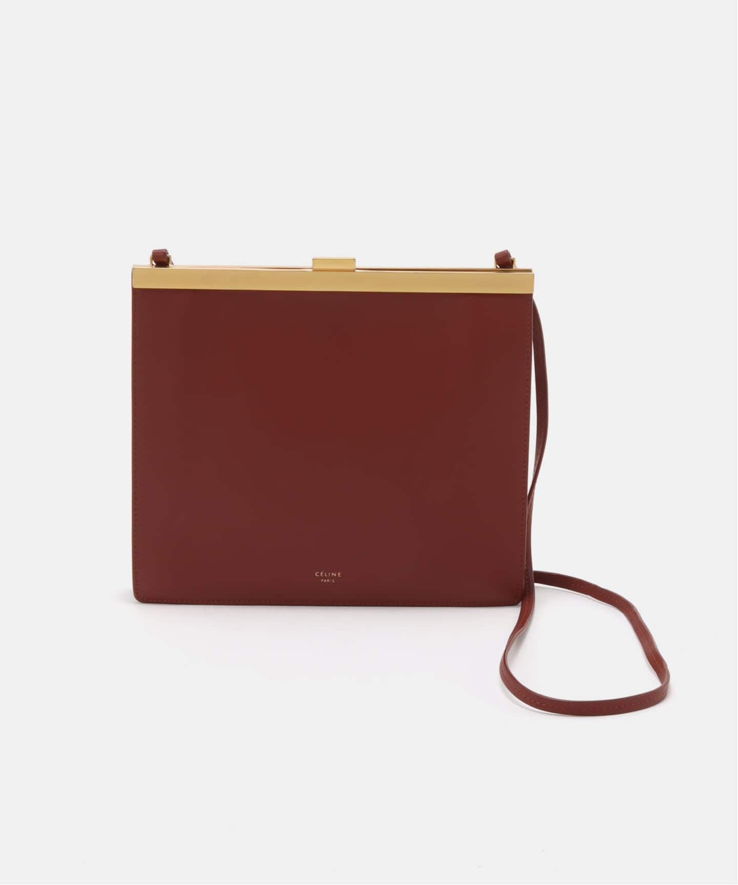 CELINE サークル ショルダーバッグ 赤 ゴールド金具 CELINE/セリーヌ】 Clasp shoulder mini（ショルダーバッグ