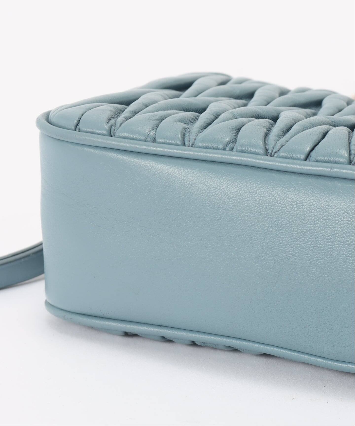 miumiu キルティング ミニショルダーバッグ ライトブルー　美品 MIU MIU/ミュウミュウ】Matelasse shoulder（ショルダーバッグ