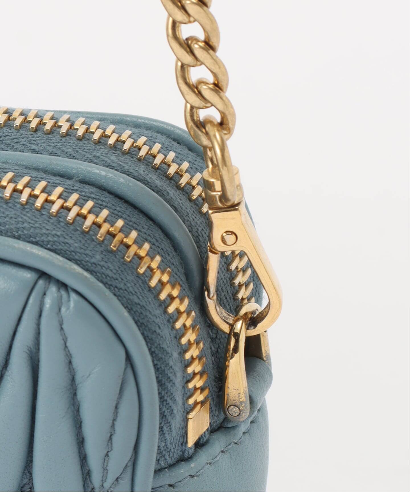 miu miu キルティングショルダーバッグ ライトブルー MIU MIU/ミュウミュウ】Matelasse shoulder（ショルダーバッグ