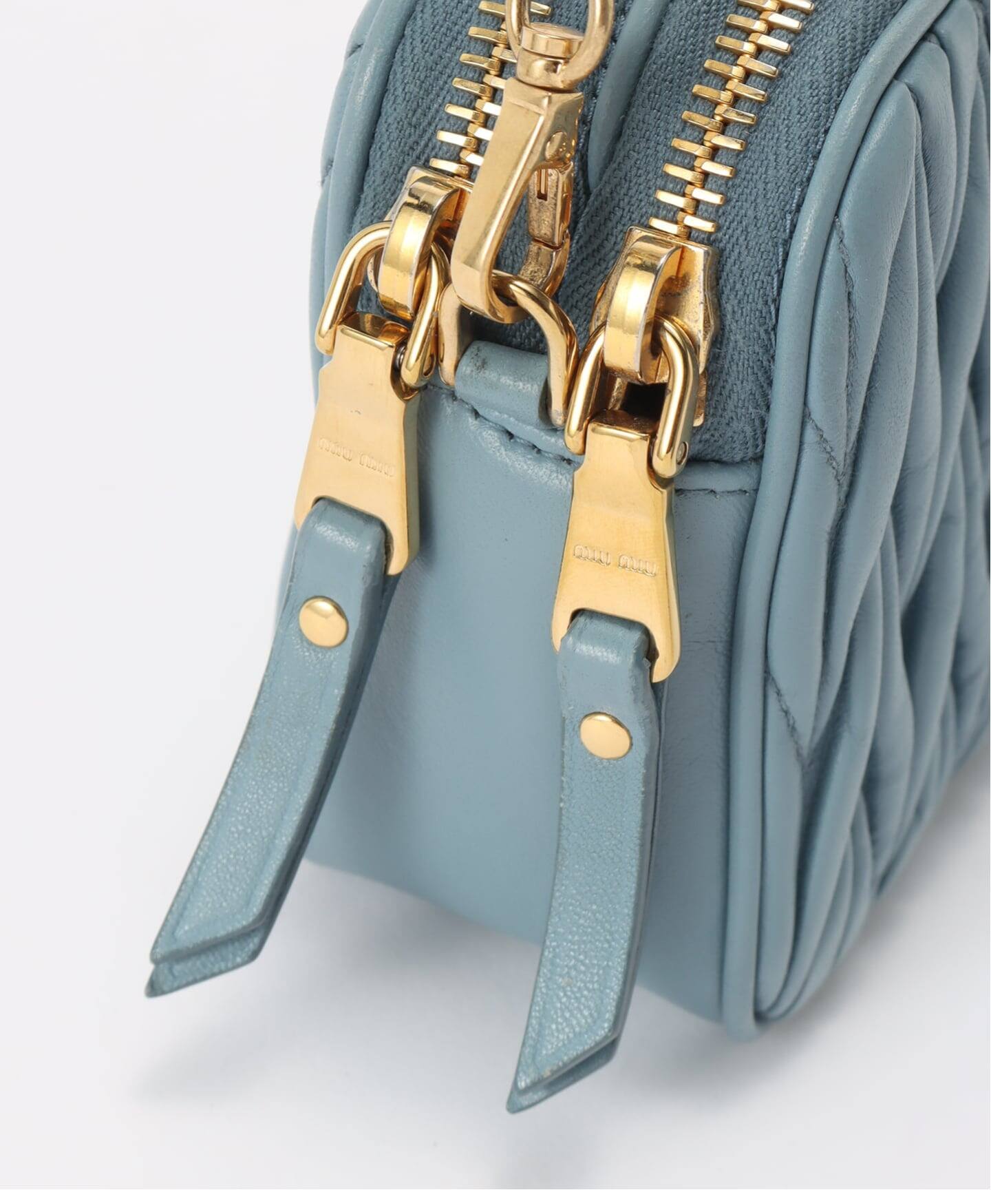 miu miu キルティングショルダーバッグ ライトブルー MIU MIU/ミュウミュウ】Matelasse shoulder（ショルダーバッグ