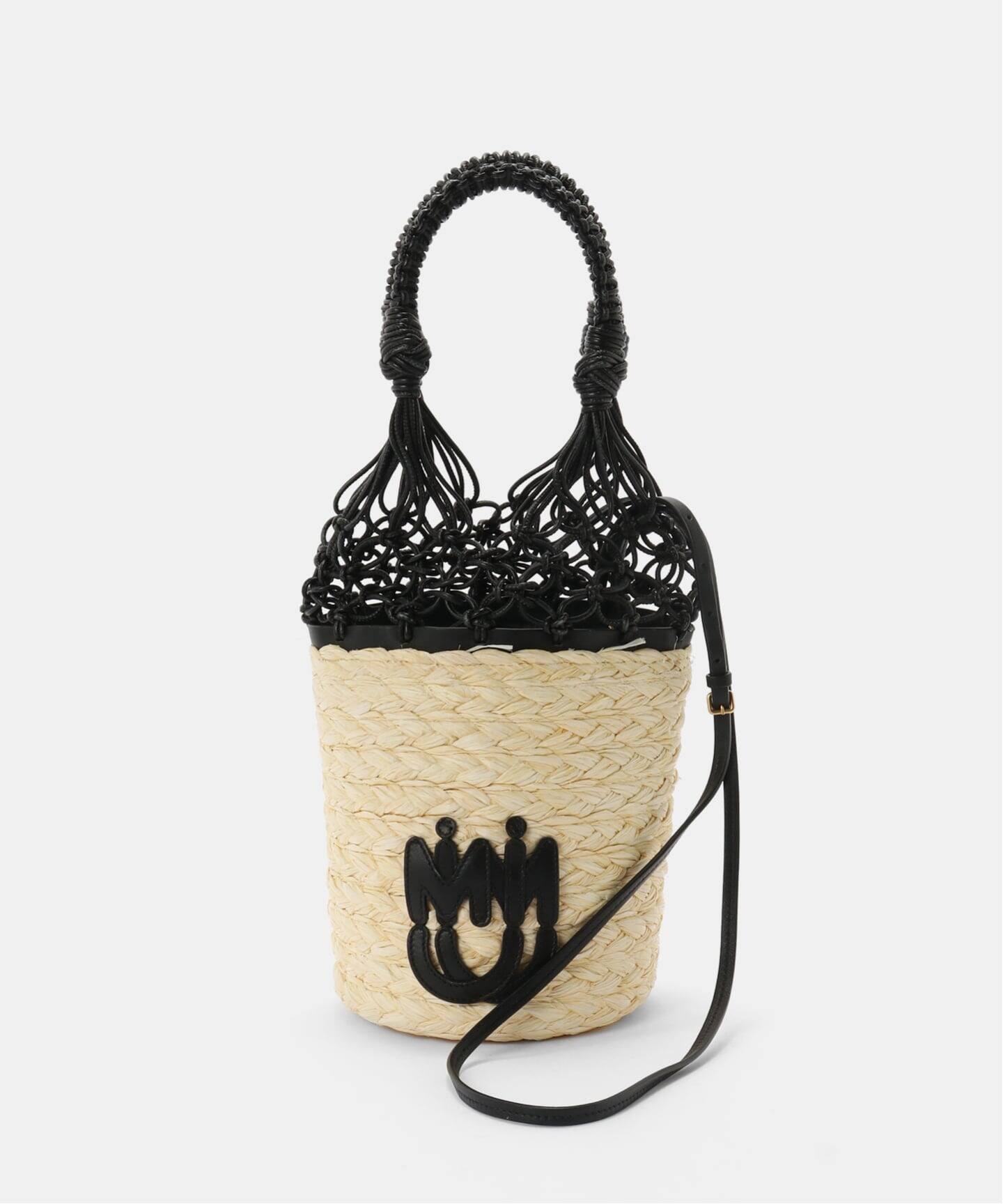 MIU MIU/ミュウミュウ】Bucket shoulder 2way raffia（ショルダー 