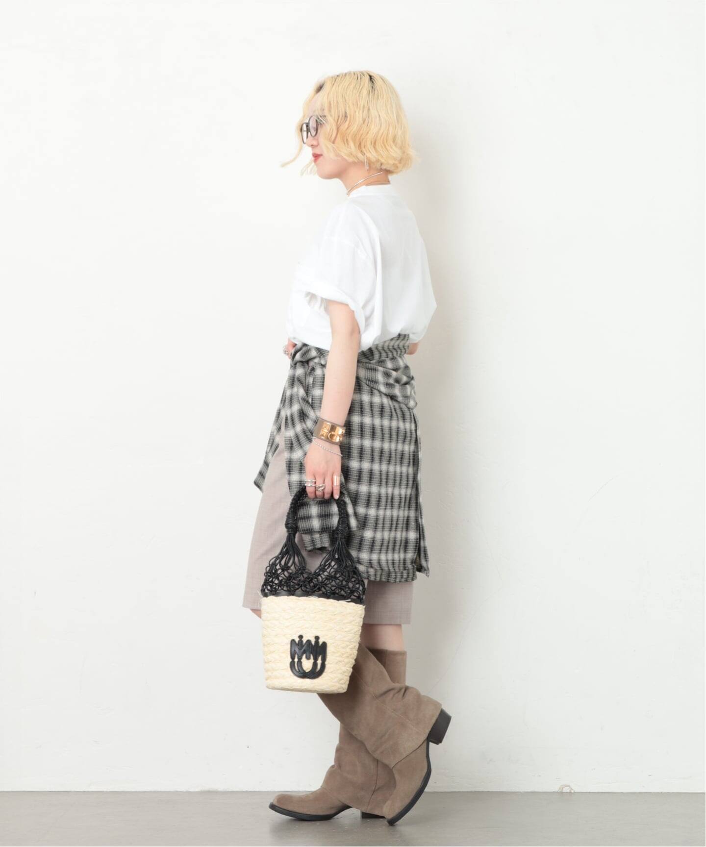 MIU MIU/ミュウミュウ】Bucket shoulder 2way raffia（ショルダー