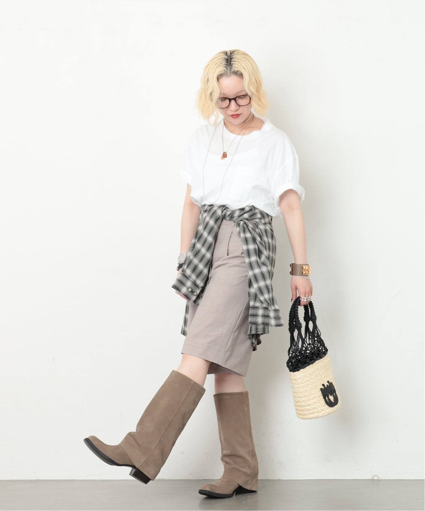 MIU MIU/ミュウミュウ】Bucket shoulder 2way raffia（ショルダー