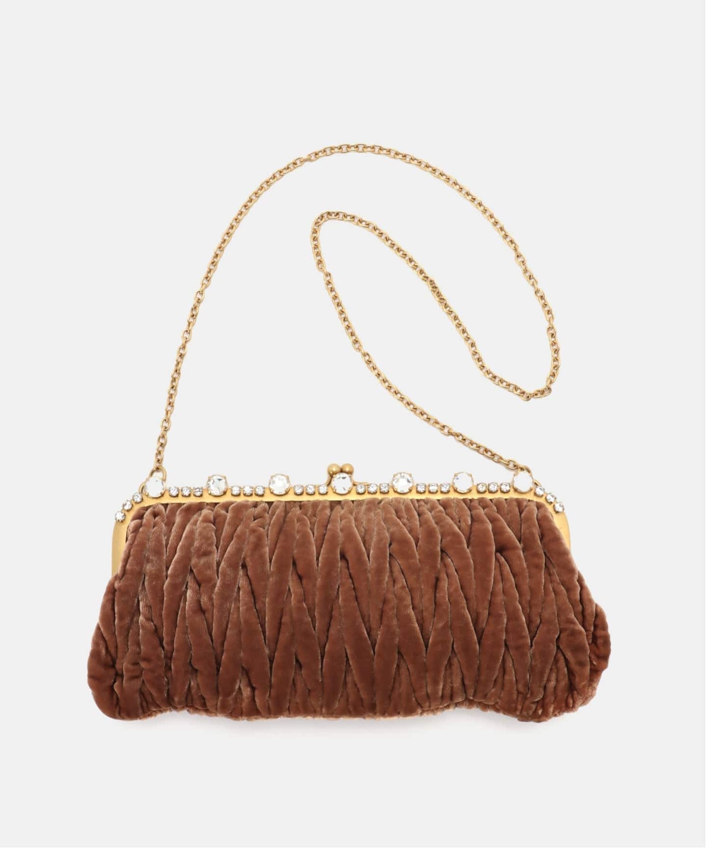 MIU MIU/ミュウミュウ】matelasse shoulder bijou velor（ショルダー
