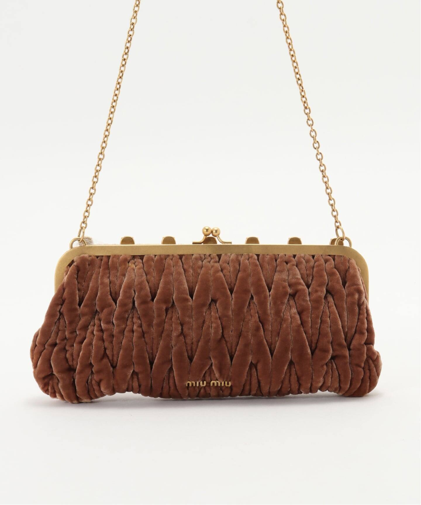 MIU MIU/ミュウミュウ】matelasse shoulder bijou velor（ショルダー 