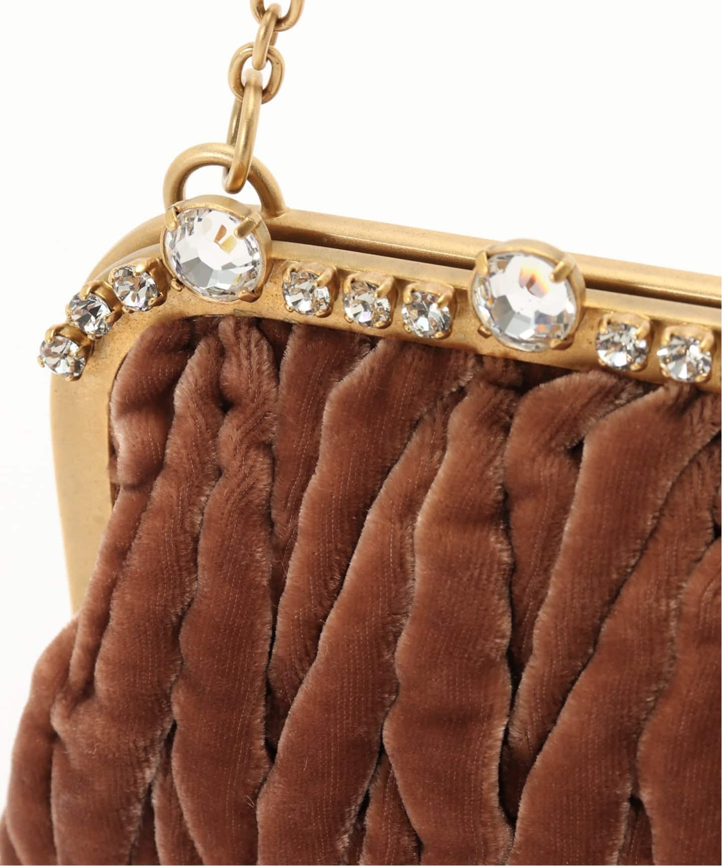 MIU MIU/ミュウミュウ】matelasse shoulder bijou velor（ショルダー