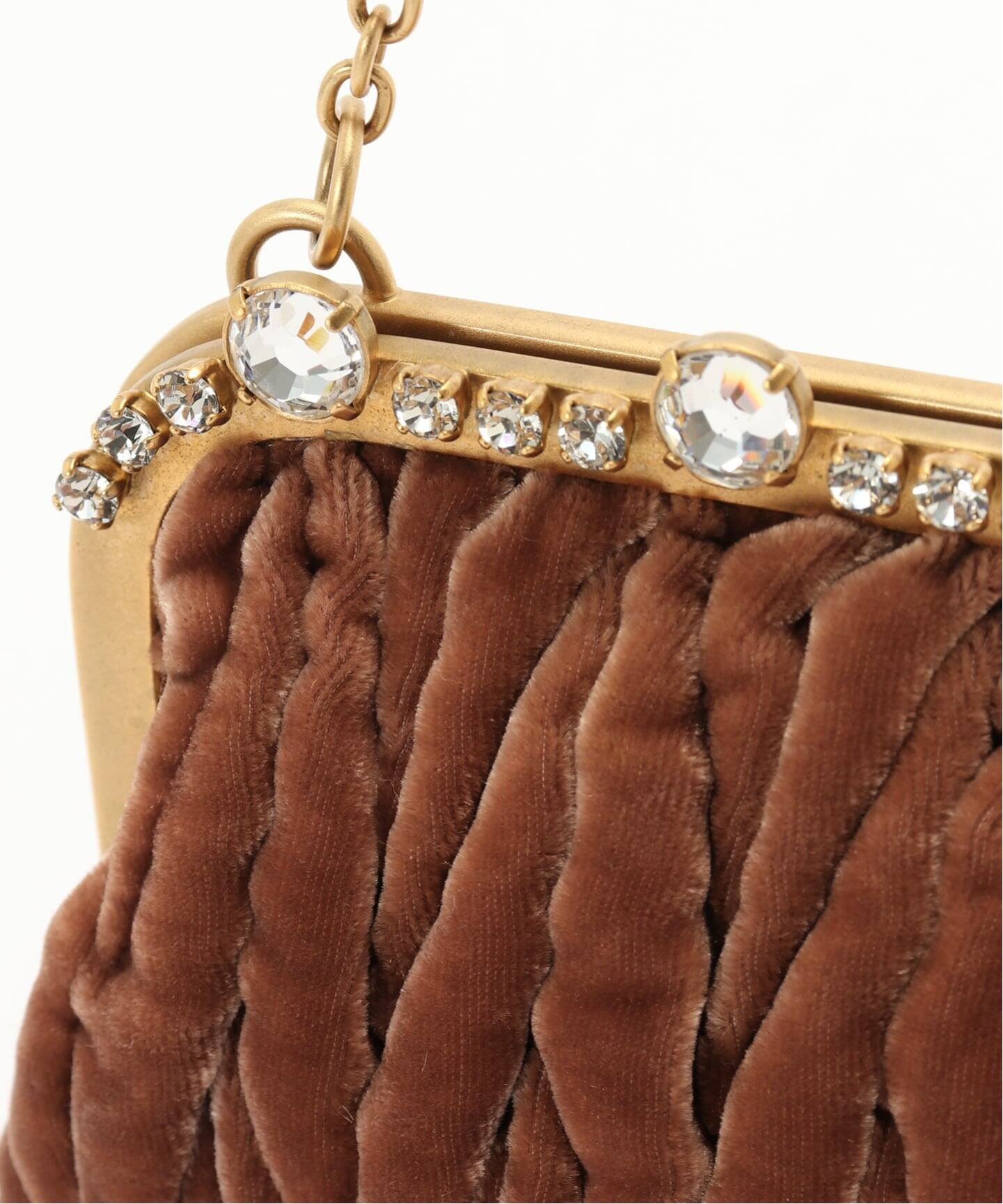 MIU MIU/ミュウミュウ】matelasse shoulder bijou velor（ショルダー 