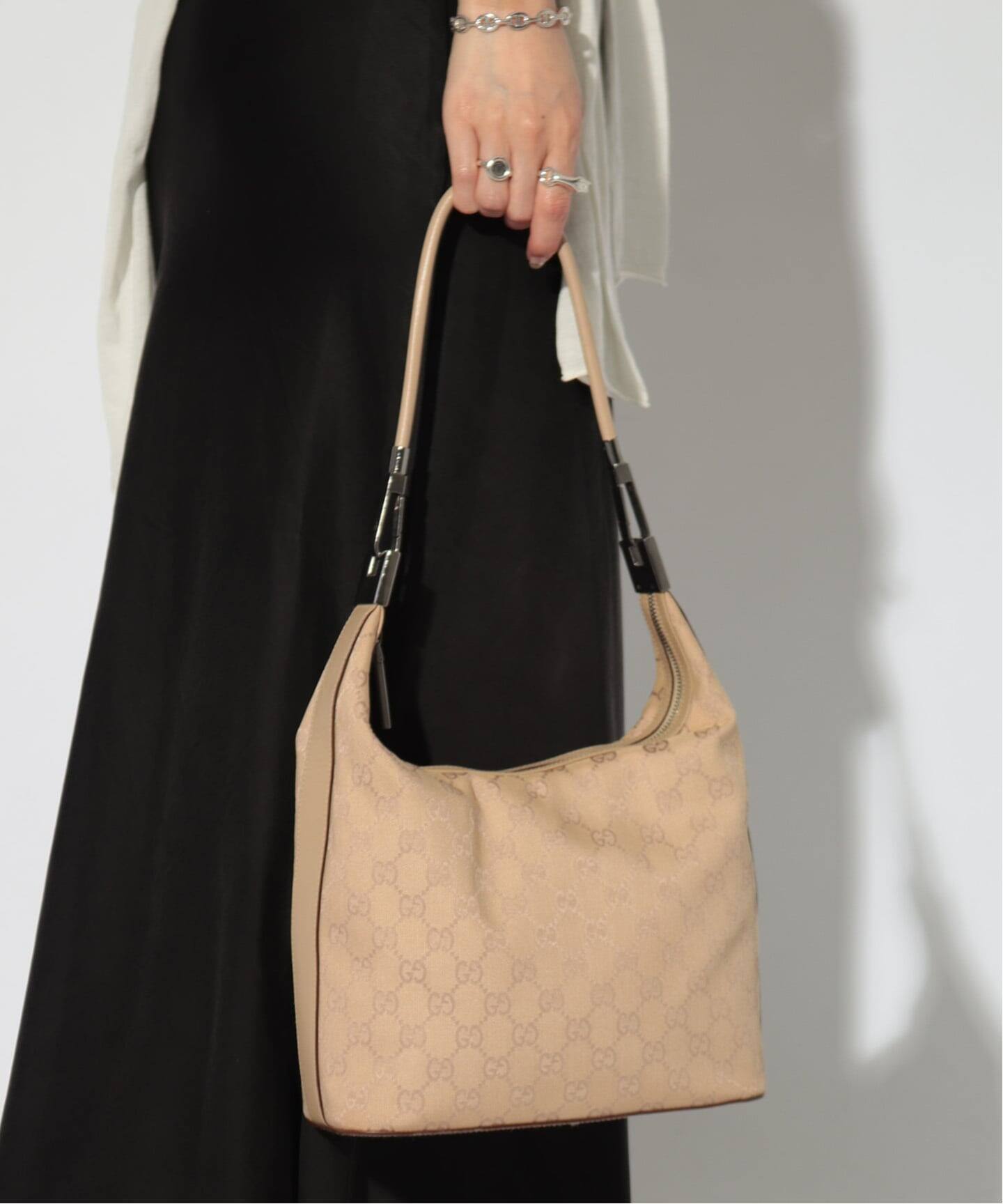 VINTAGE GUCCI/グッチ】semi shoulder gg canvas（ショルダーバッグ 