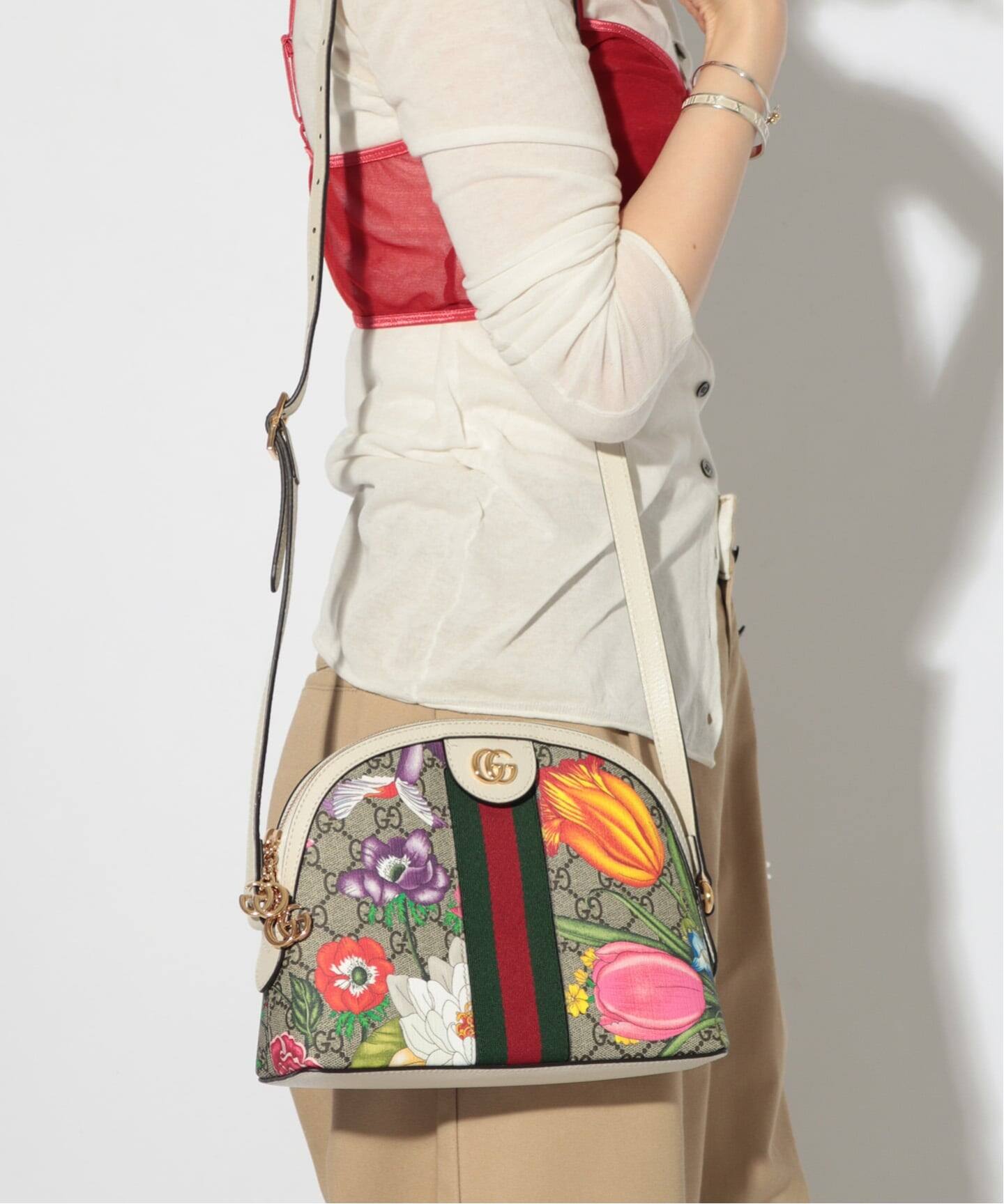 VINTAGE GUCCI/グッチ】Ophidia shoulder gg flora（ショルダーバッグ 