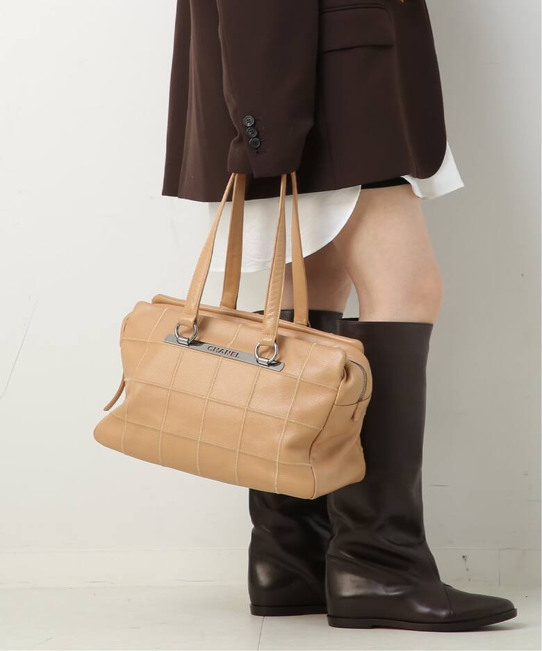 VINTAGE CHANEL/シャネル】 Choco bar ボストンバッグ large（ボストン 