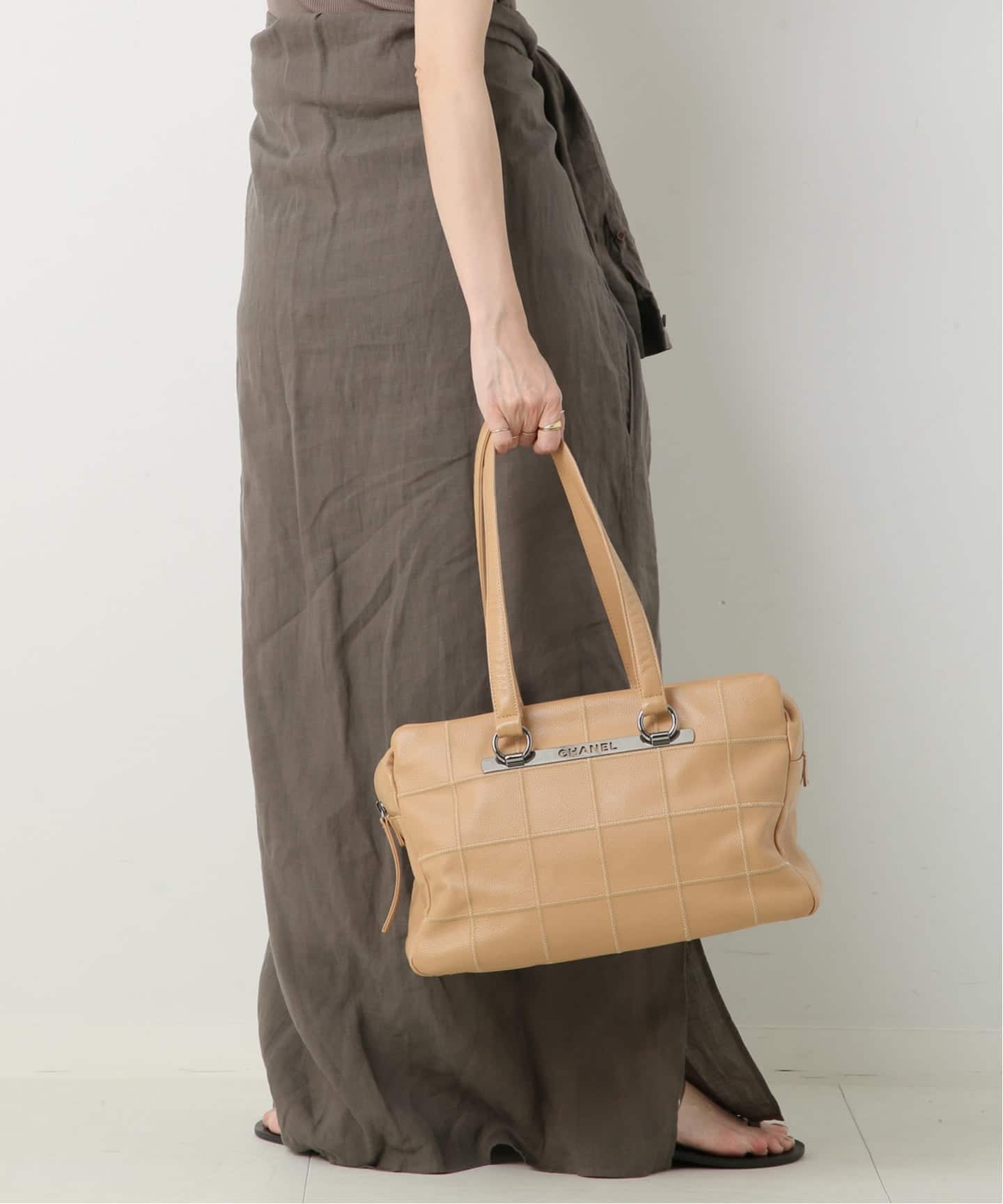 VINTAGE CHANEL/シャネル】 Choco bar ボストンバッグ large（ボストン