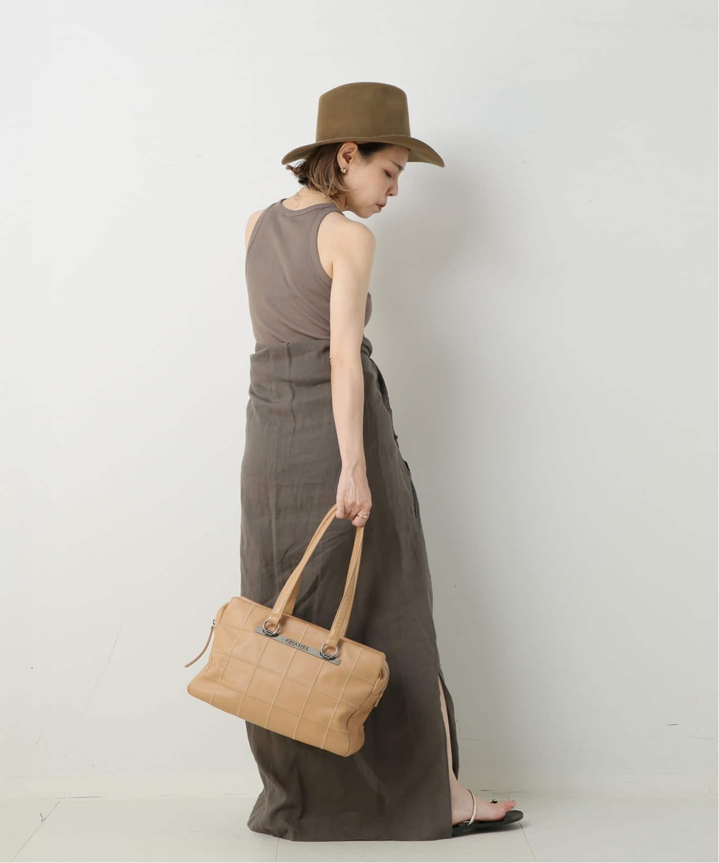 VINTAGE CHANEL/シャネル】 Choco bar ボストンバッグ large（ボストン
