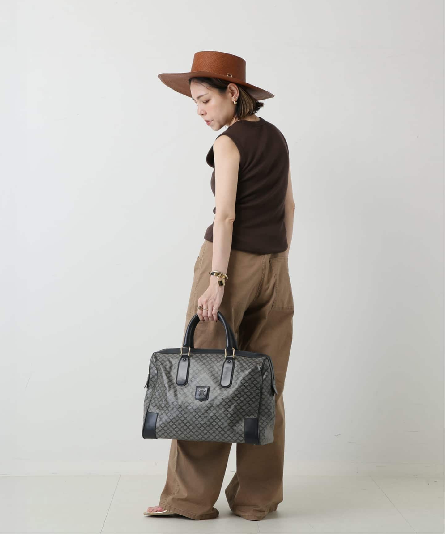 CELINE　ヴィンテージボストンバッグ VINTAGE CELINE/セリーヌ】macadam ボストンバッグ（ボストンバッグ
