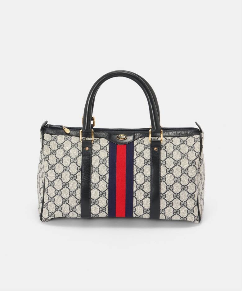 VINTAGE GUCCI/グッチ】ボストンバッグ gg web（ボストンバッグ 