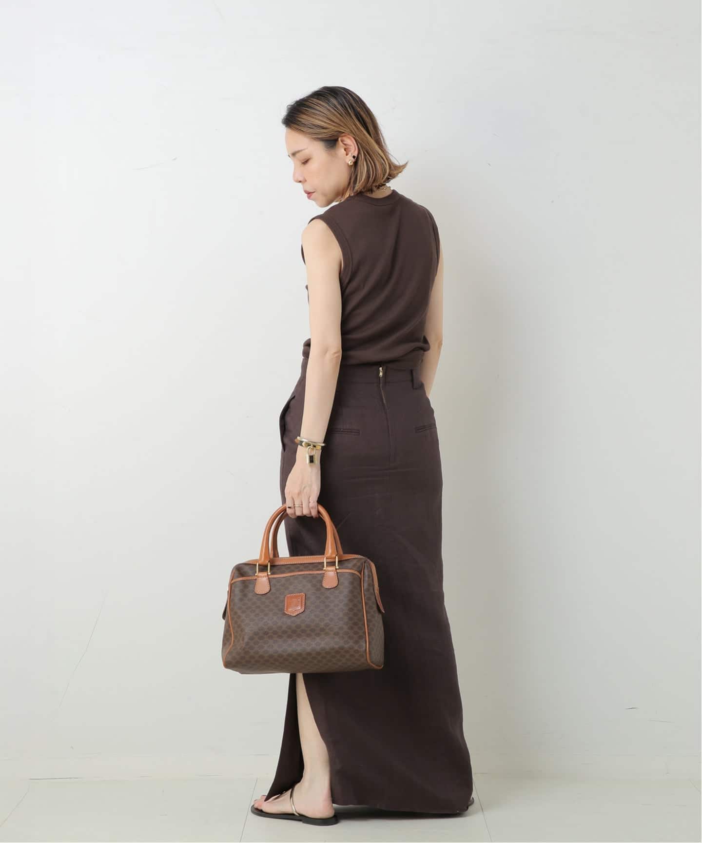 ヴィンテージ　セリーヌ　ボストンバッグ VINTAGE CELINE/セリーヌ】ボストンバッグ 30 macadam（ボストンバッグ