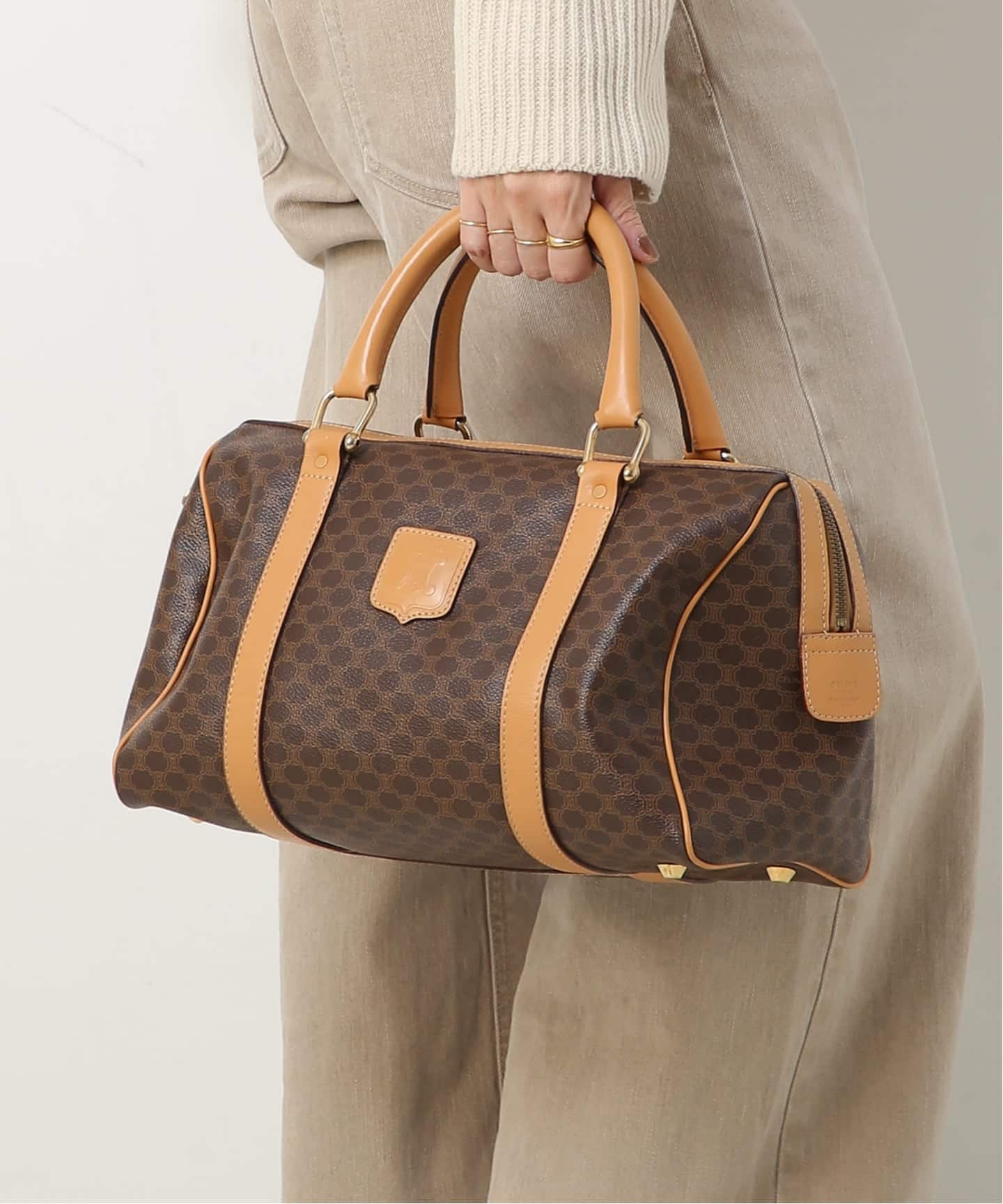 CELINE ブラウン ボストンバッグ CELINE/セリーヌ】ボストンバッグ 30 macadam（ボストンバッグ