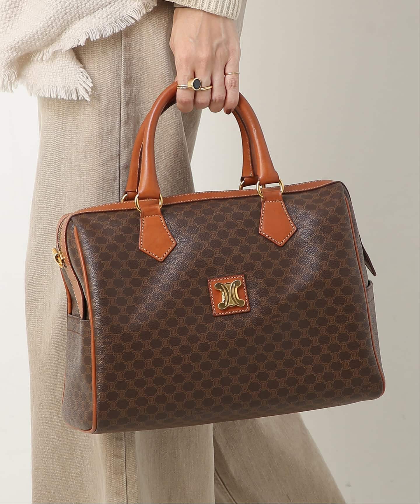 CELINEブラウン ボストンバッグ CELINE/セリーヌ】ボストンバッグ 30 macadam（ボストンバッグ
