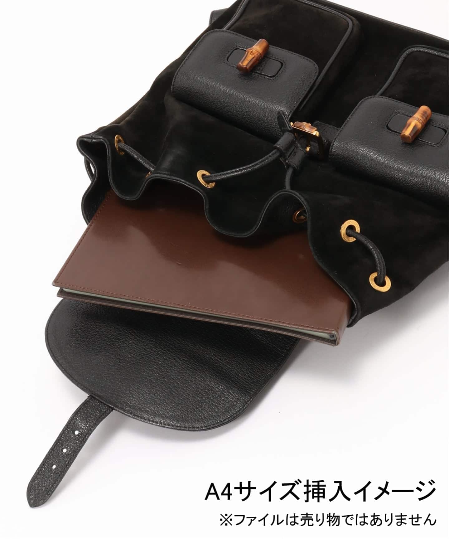 VINTAGE GUCCI/グッチ】Bamboo backpack suede（バックパック
