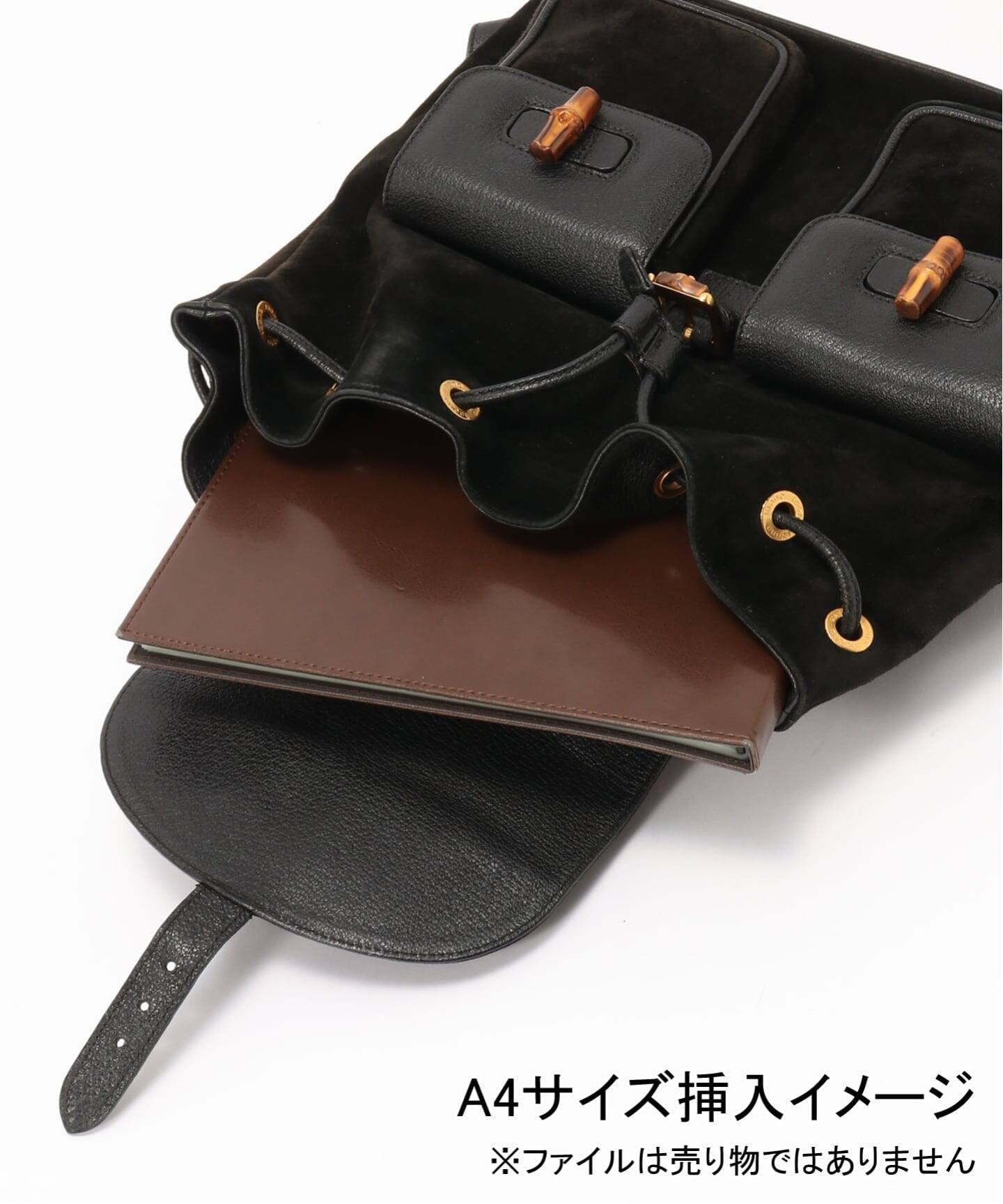 VINTAGE GUCCI/グッチ】Bamboo backpack suede（バックパック 
