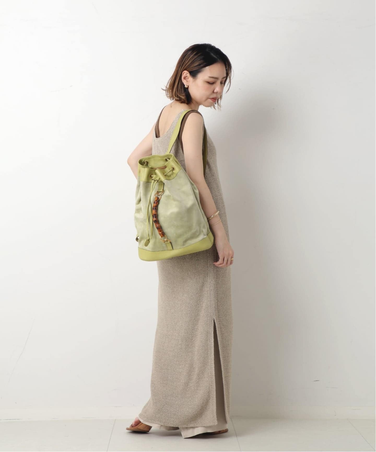 VINTAGE GUCCI/グッチ】Bamboo バックパック suede（バックパック