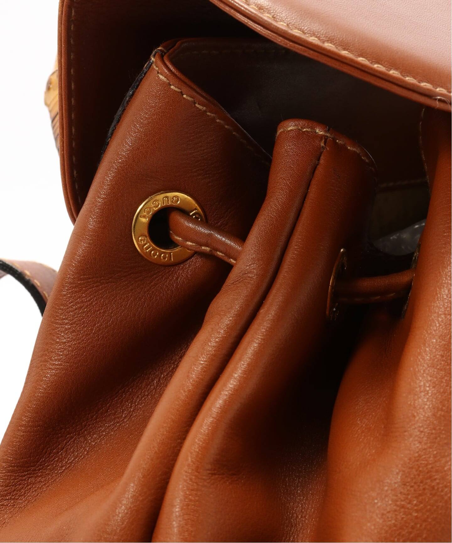 VINTAGE GUCCI/グッチ】Bamboo backpack（バックパック／リュック