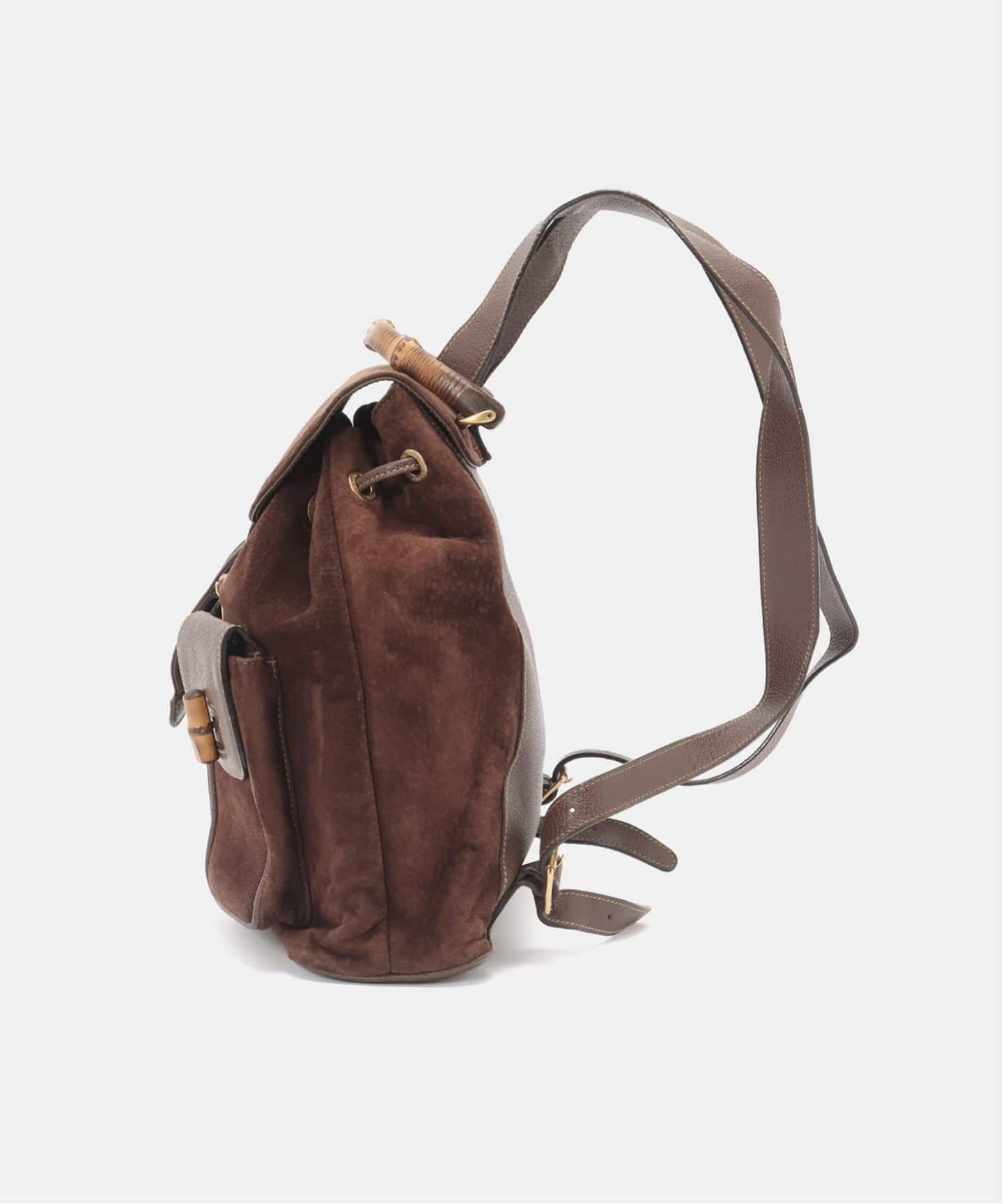 VINTAGE GUCCI/グッチ】Bamboo backpack suede（バックパック