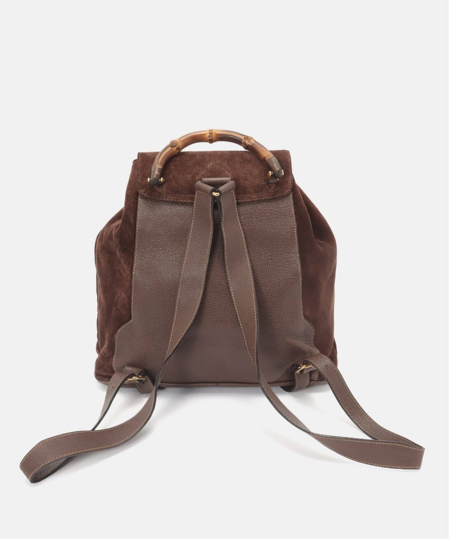 VINTAGE GUCCI/グッチ】Bamboo backpack suede（バックパック 