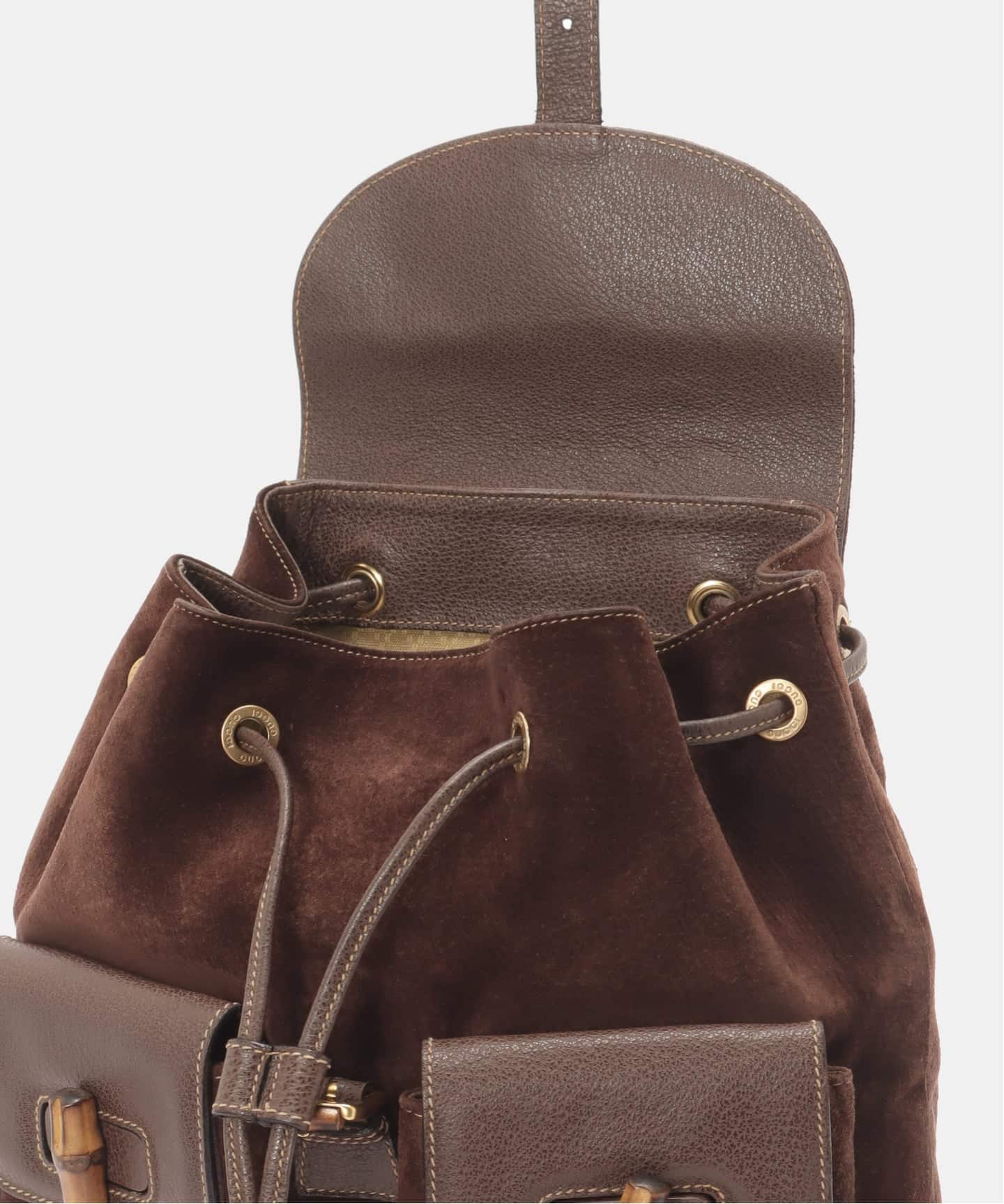 VINTAGE GUCCI/グッチ】Bamboo backpack suede（バックパック