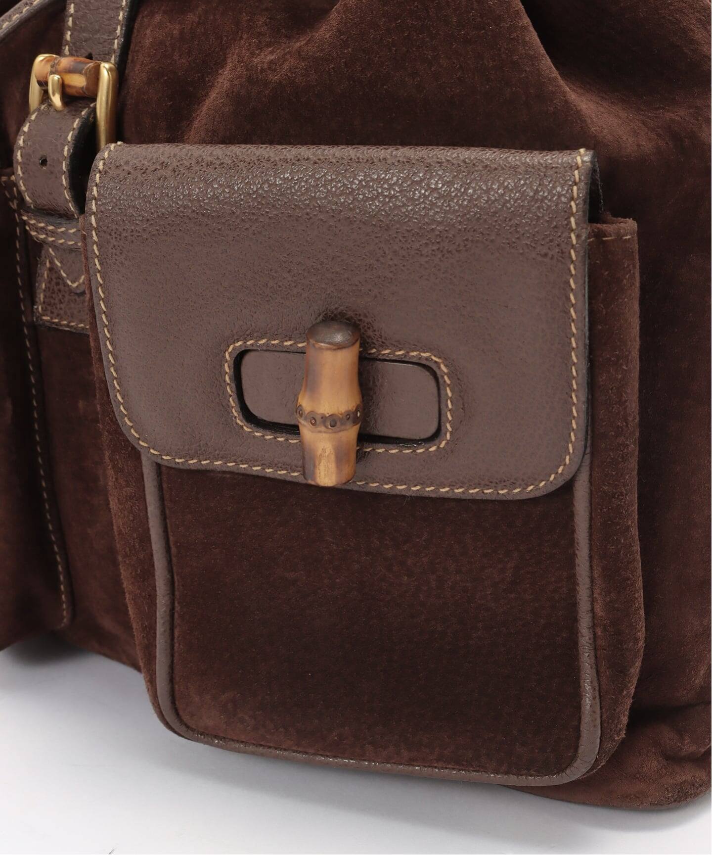 VINTAGE GUCCI/グッチ】Bamboo backpack suede（バックパック